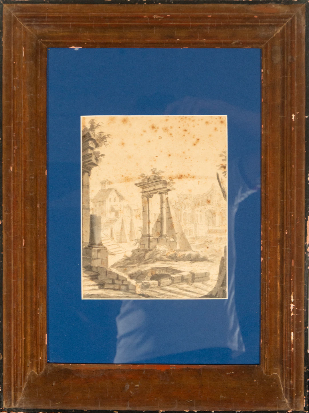 Drawing of an 18th-century Italian architectural landscape