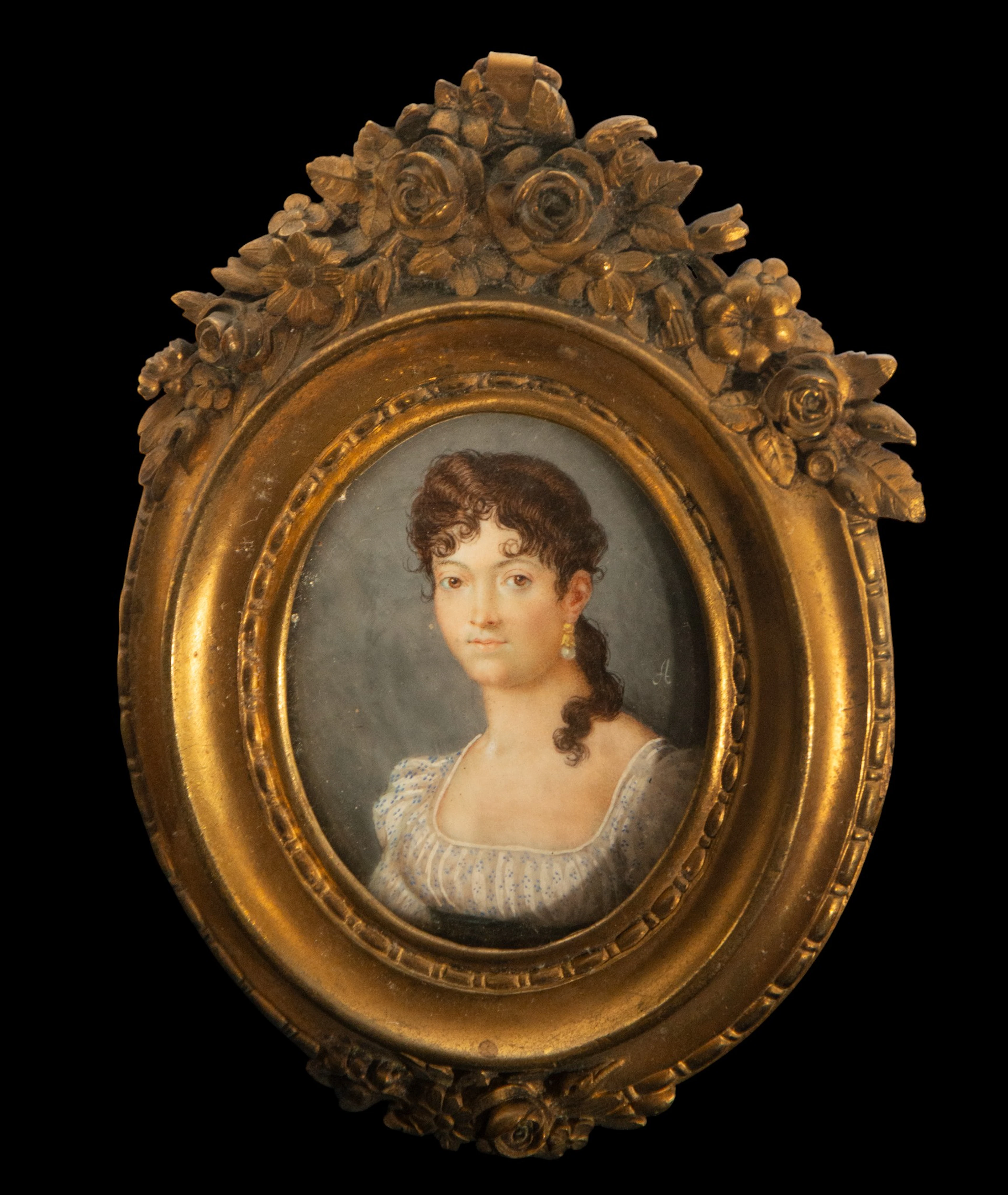Portrait of a Lady, French School, 19th Century, Signed