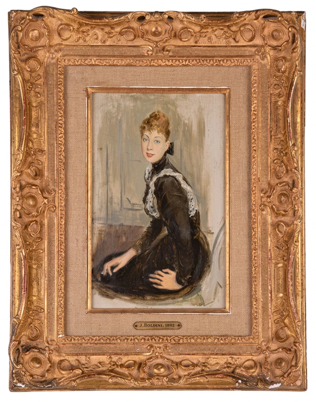 GIOVANNI BOLDINI (Ferrara, 1842 – Paris, 1931) – Portrait of the Marchioness