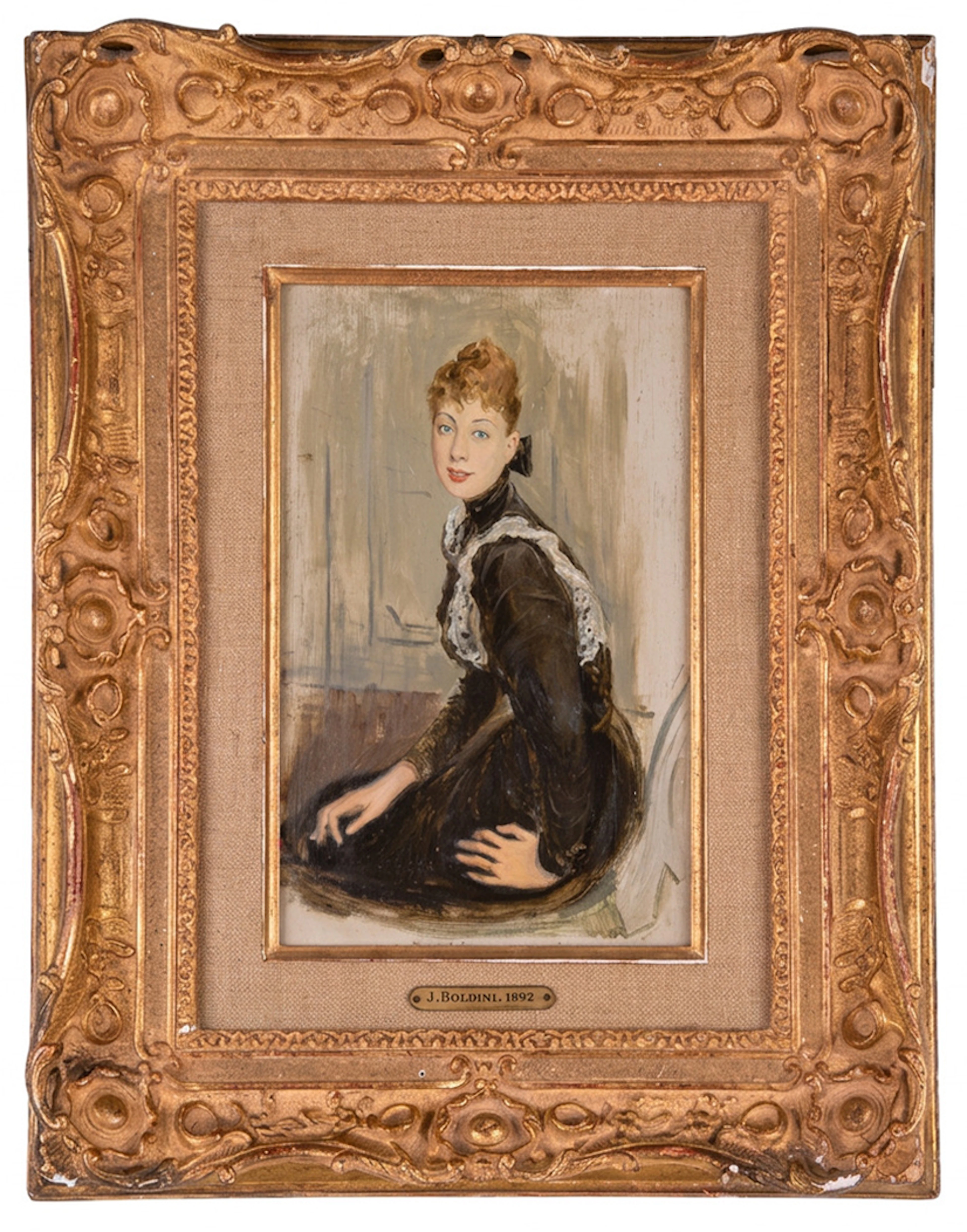 GIOVANNI BOLDINI (Ferrara, 1842 – Paris, 1931) – Portrait of the Marchioness