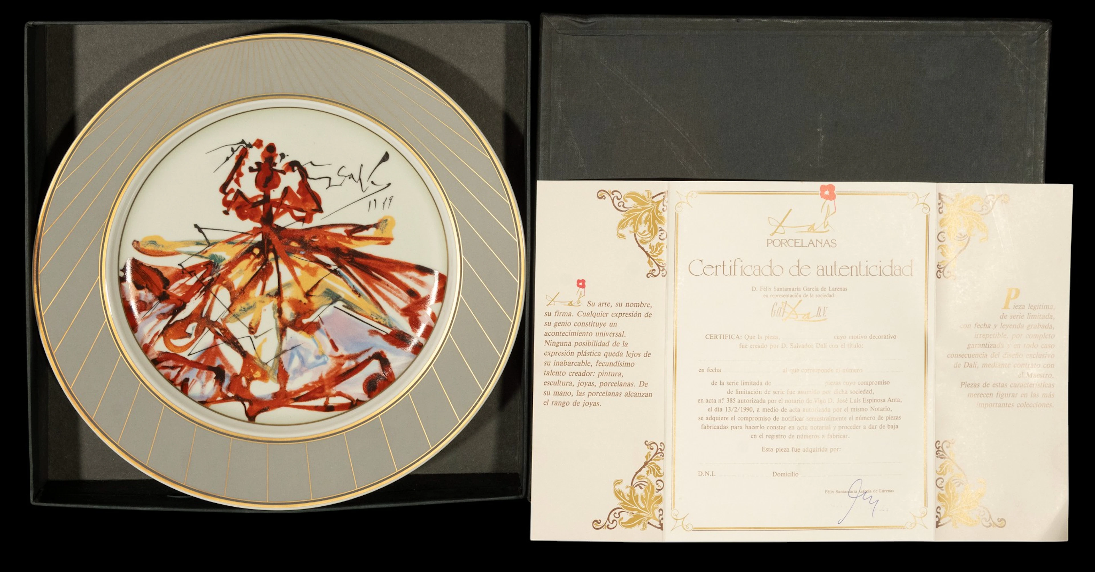Salvador Dalí plate, 20th century - With box and certificate