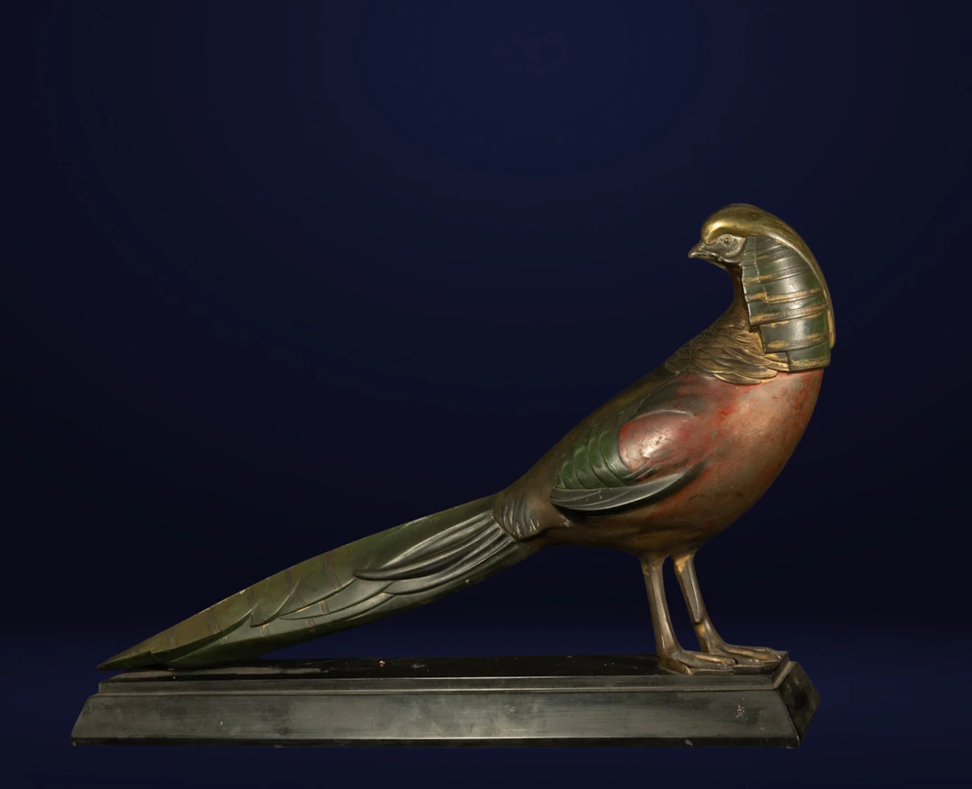 Alexandre Kelety (France - Hungary, 1918-1940) Art Deco pheasant in