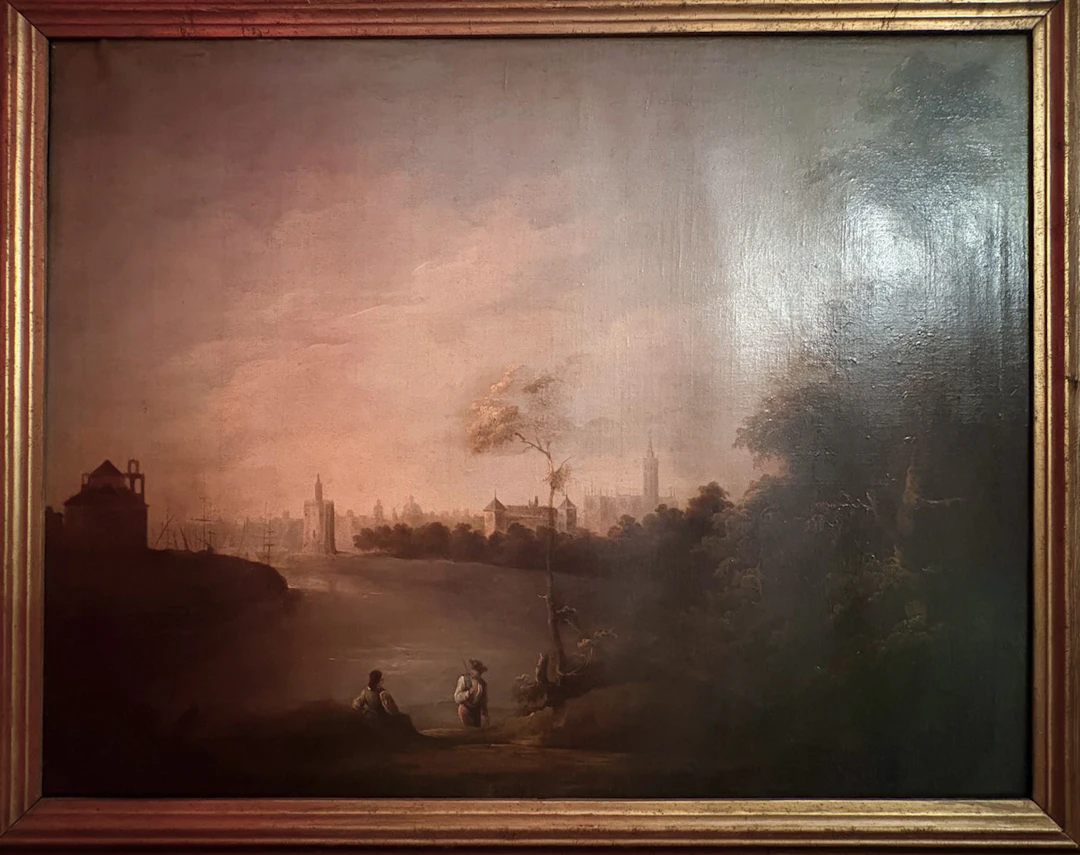 ATTRIBUTED TO MANUEL BARRÓN - IMPRESSIVE VIEW OF THE GUADALQUIVIR