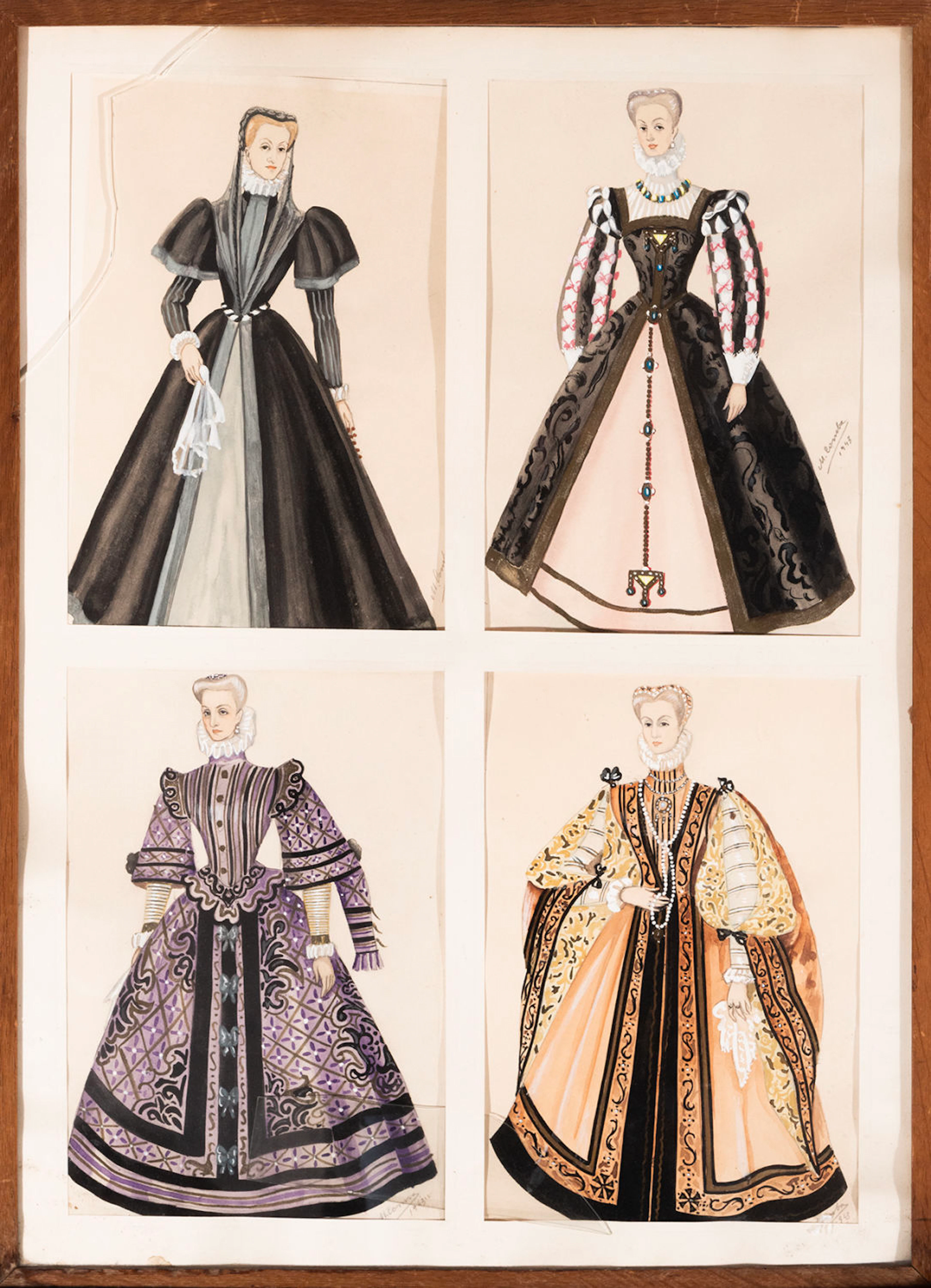 Lot of eight signed watercolors, 20th century