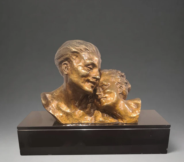 THE LOVERS, BRONZE, RENÉ ANDRÉ VARNIER (19TH-20TH CENTURY) FRENCH SCHOOL