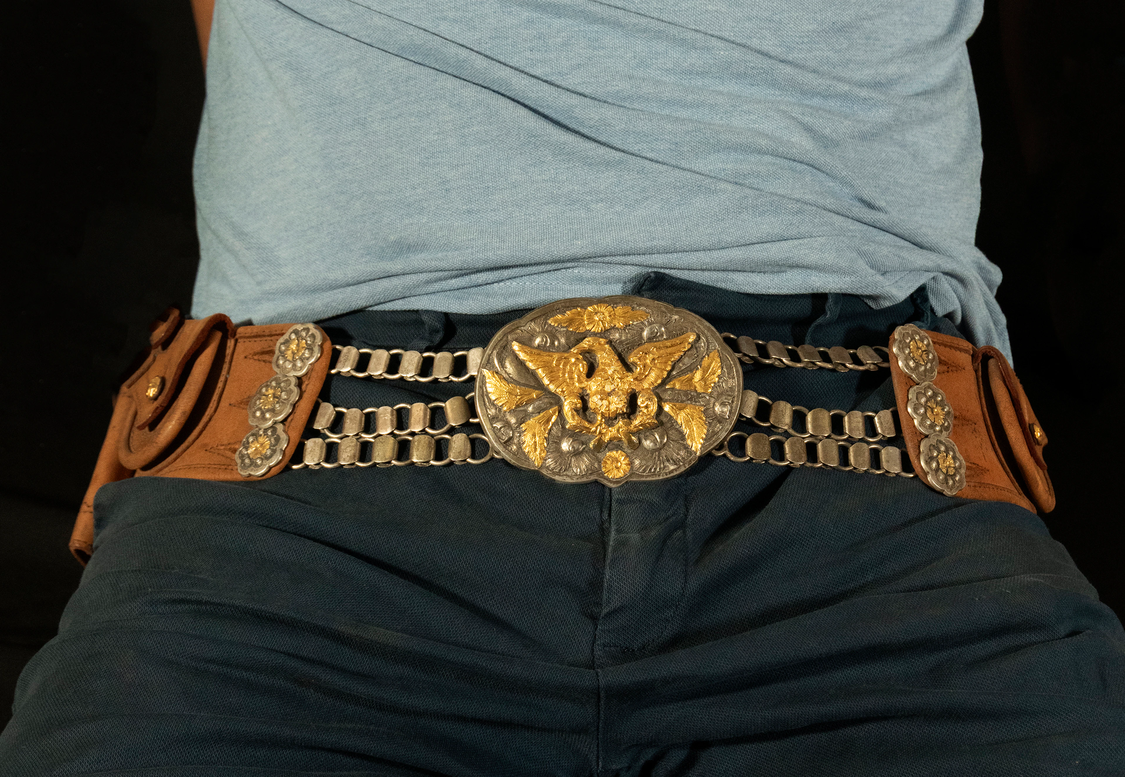 Rare Argentine Gaucho Belt in fine silver and gold, 20th century