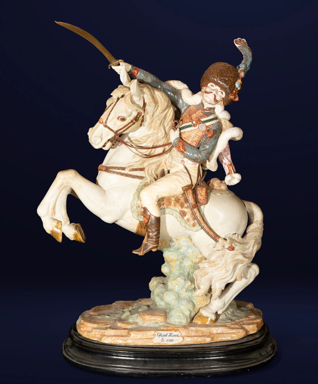 Figure of a Hungarian light cavalry hussar. European school. 20th century.