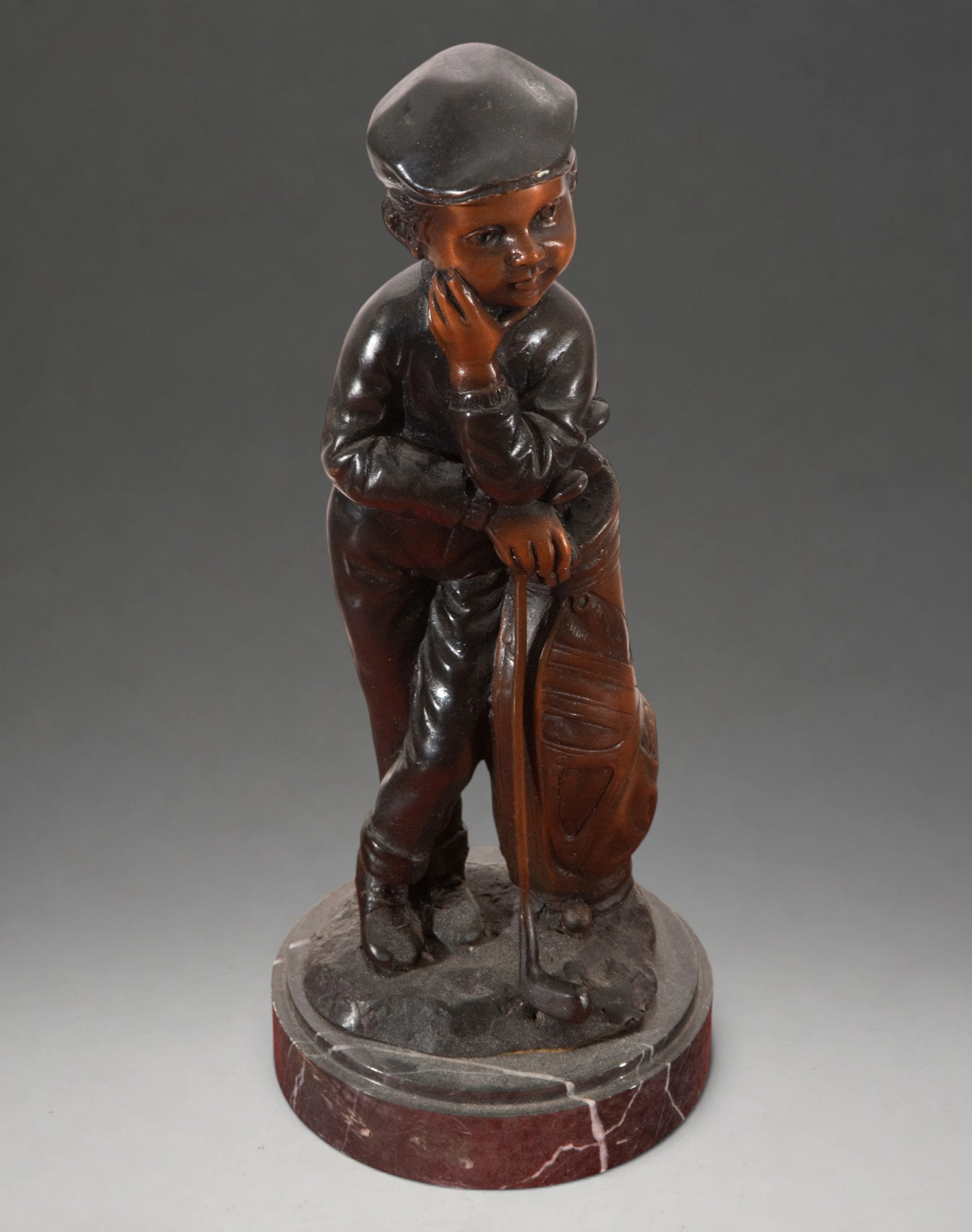 Boy with cap and cane – French school – late 19th century