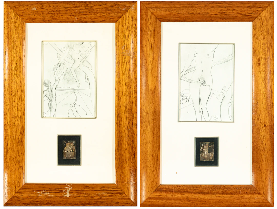 SALVADOR DALÍ (Spain, 1904–1989) PAIR OF SILVER PLAQUES