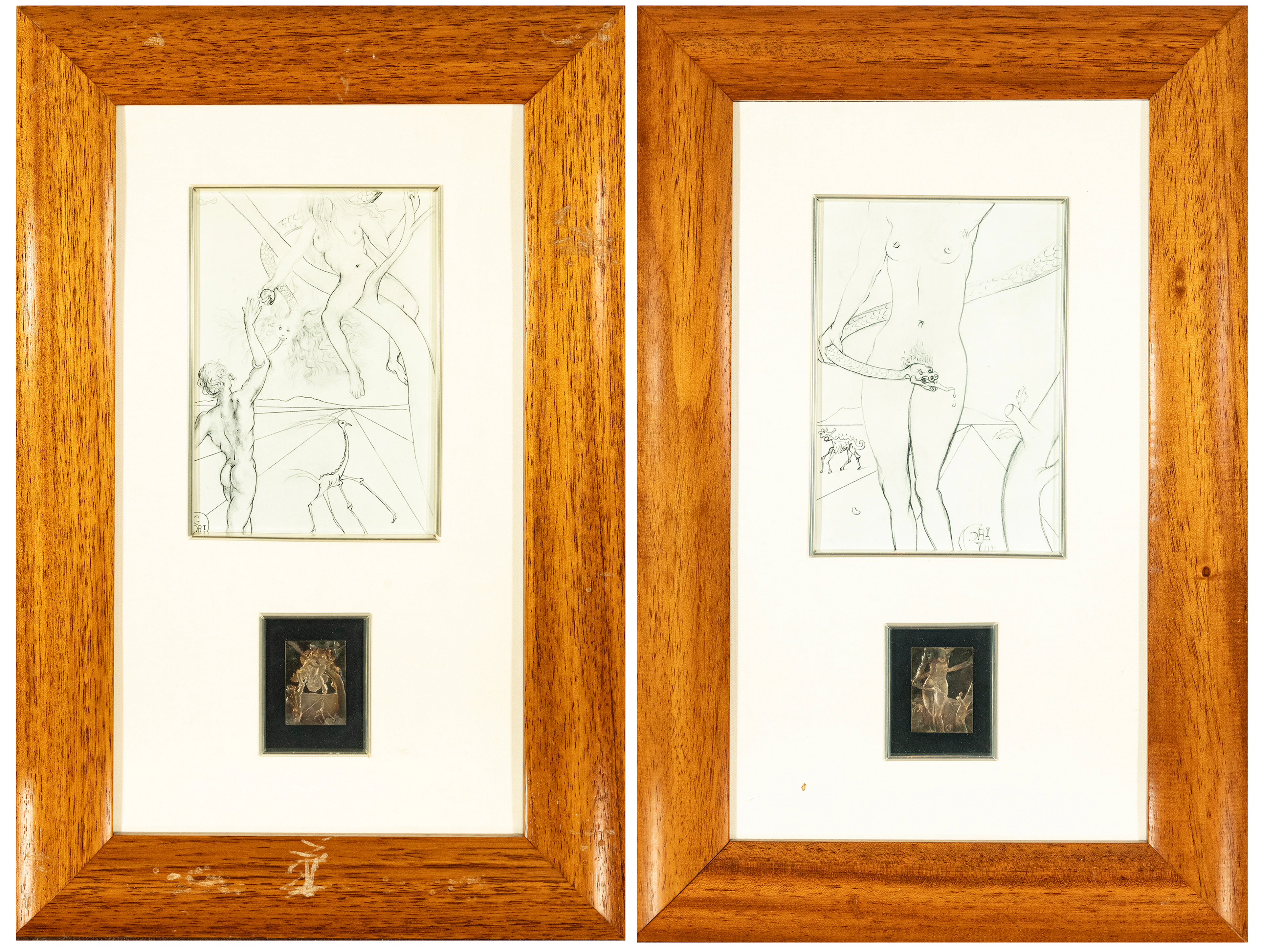 SALVADOR DALÍ (Spain, 1904–1989) PAIR OF SILVER PLAQUES