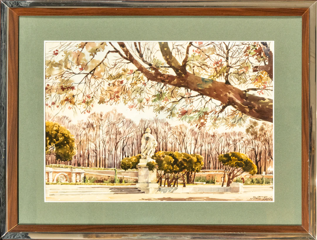 The Retreat, signed “Rincón” – Carlos Rincón (1916-1983?) – 20th century