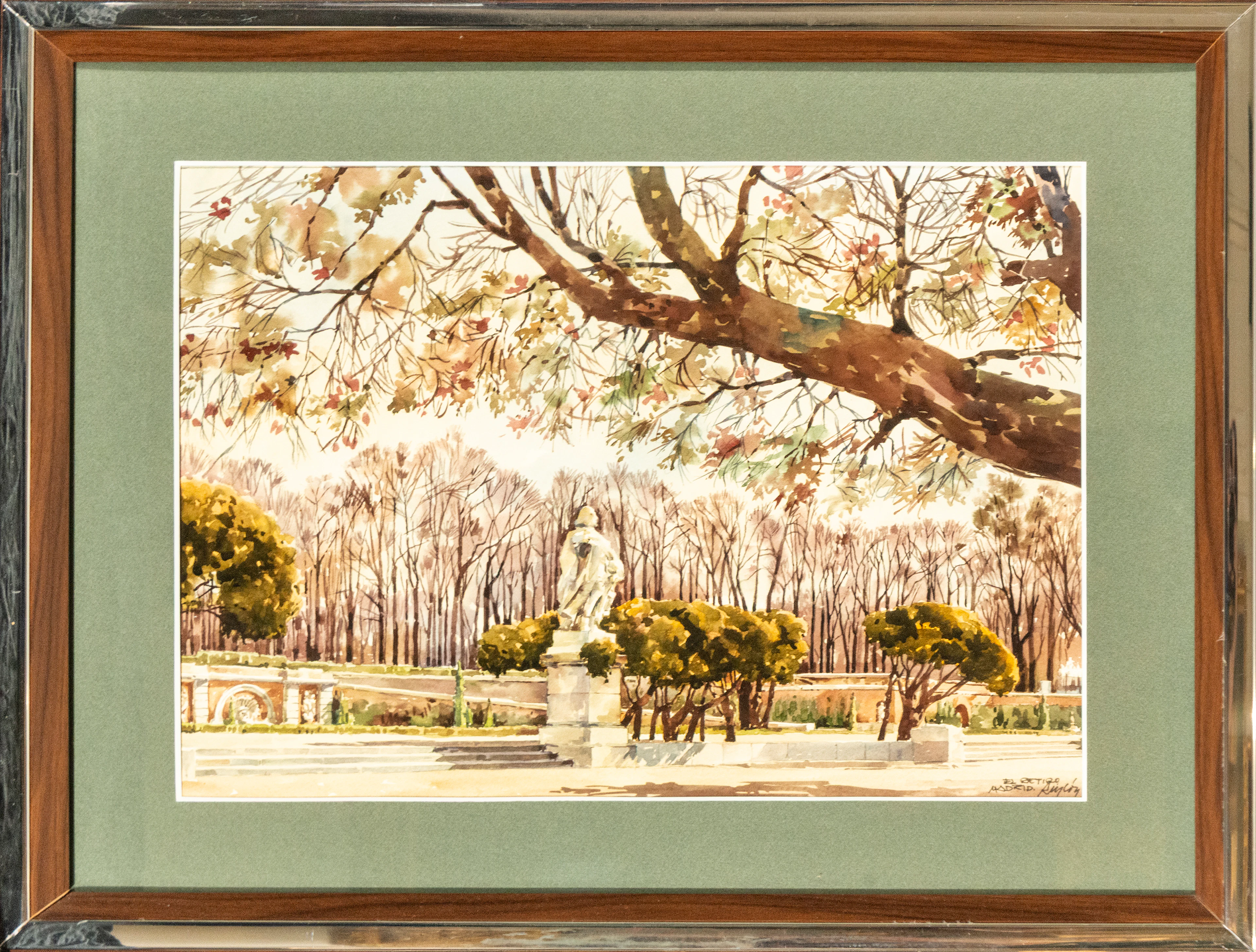 The Retreat, signed “Rincón” – Carlos Rincón (1916-1983?) – 20th century