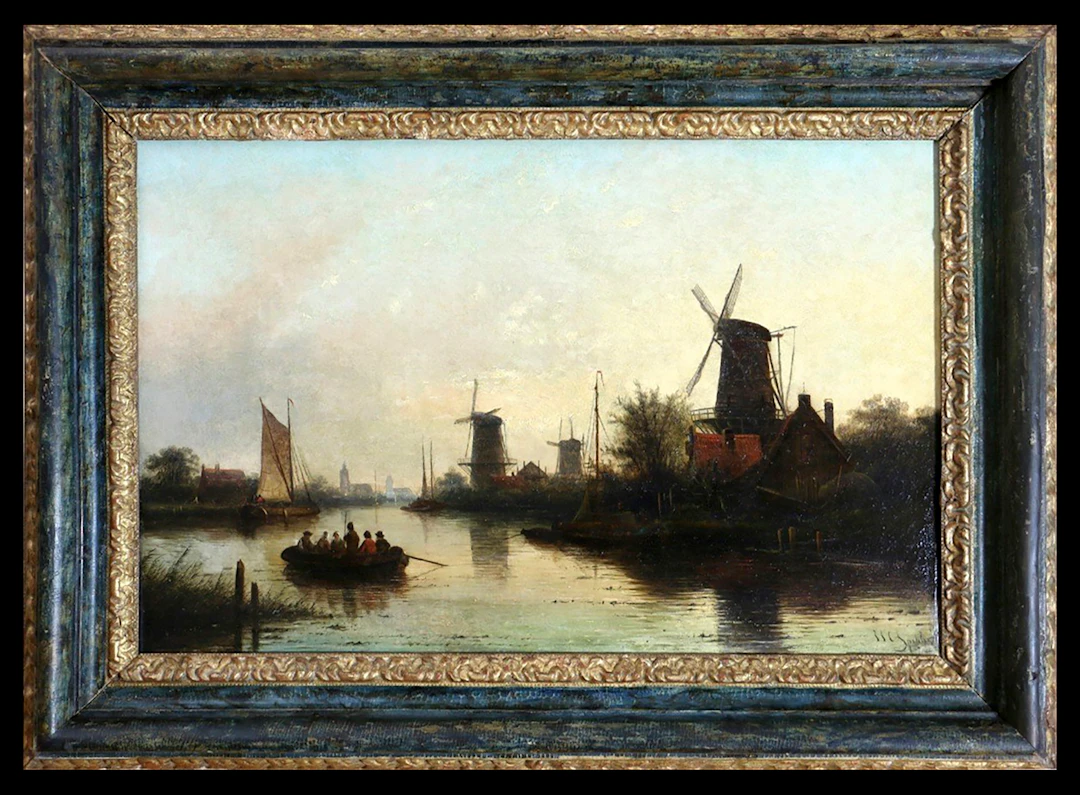 Jacob Jan Coenraad Spöhler (1837-1923) signed - Dutch landscape with