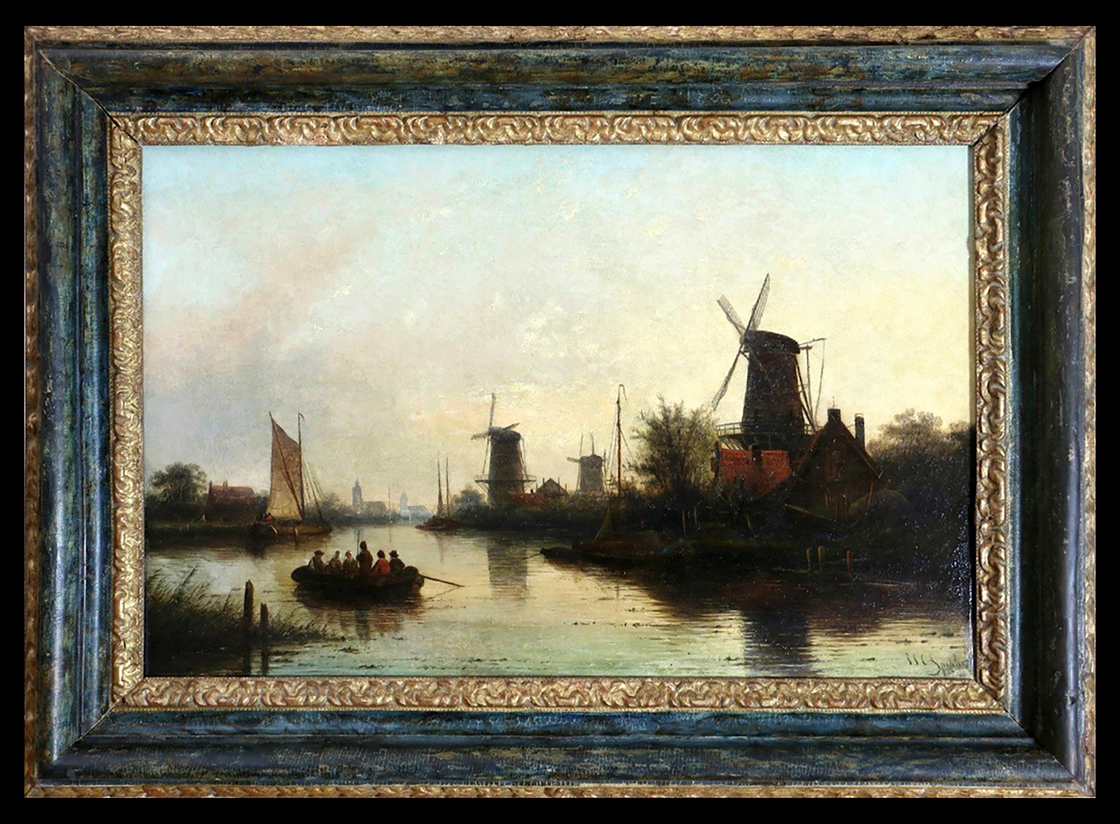 Jacob Jan Coenraad Spöhler (1837-1923) signed - Dutch landscape with