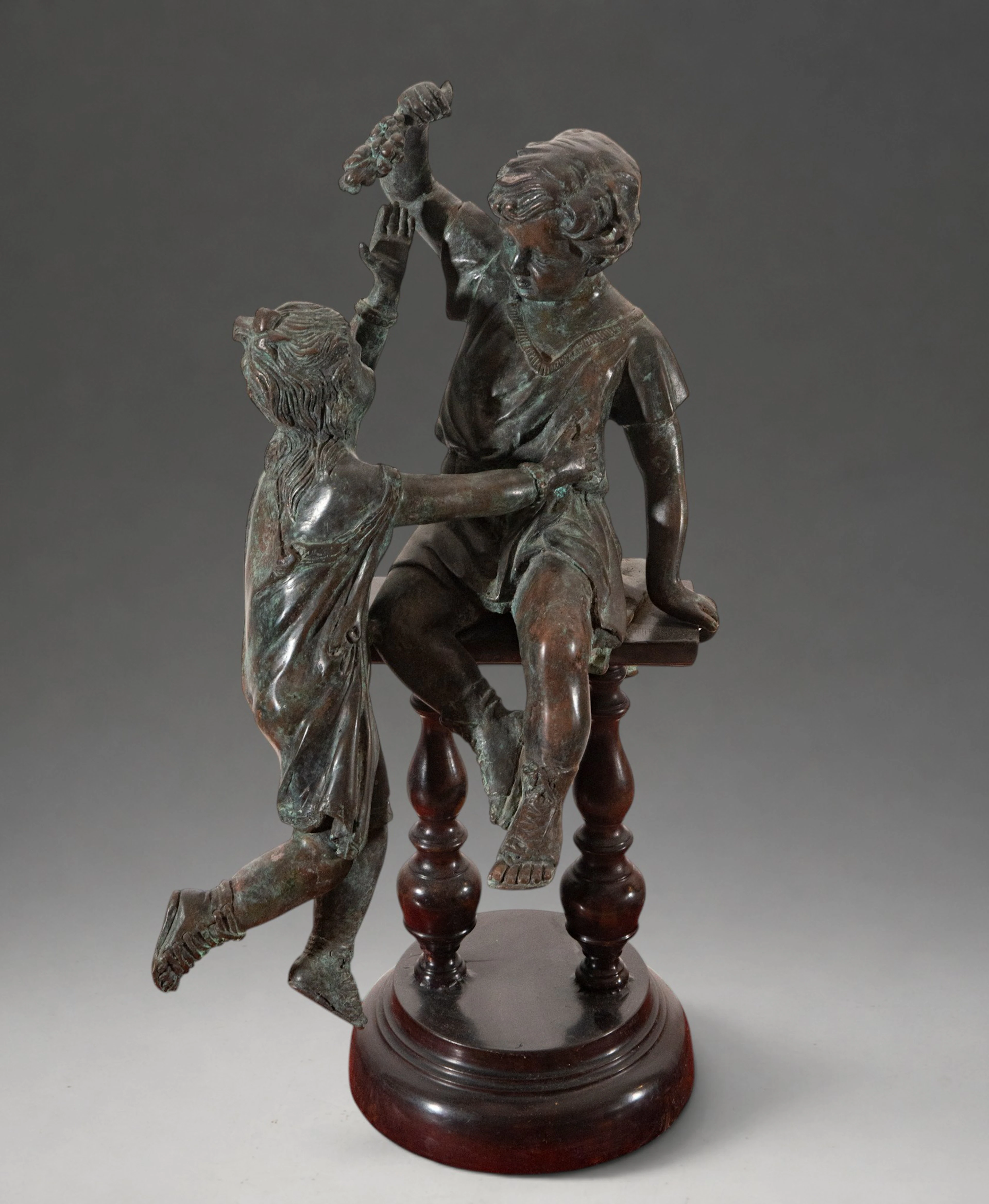 Sculptural group with two female figures – French School – 19th century