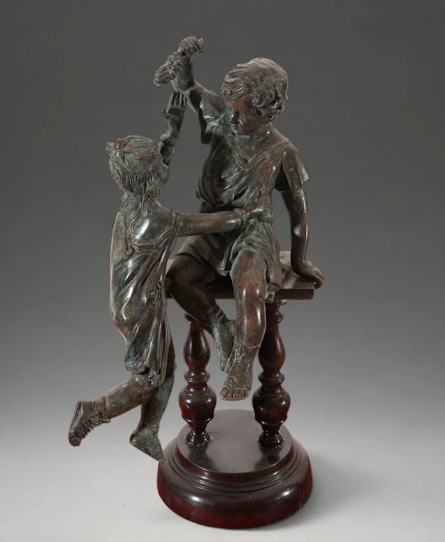 Sculptural group with two female figures – French School – 19th century