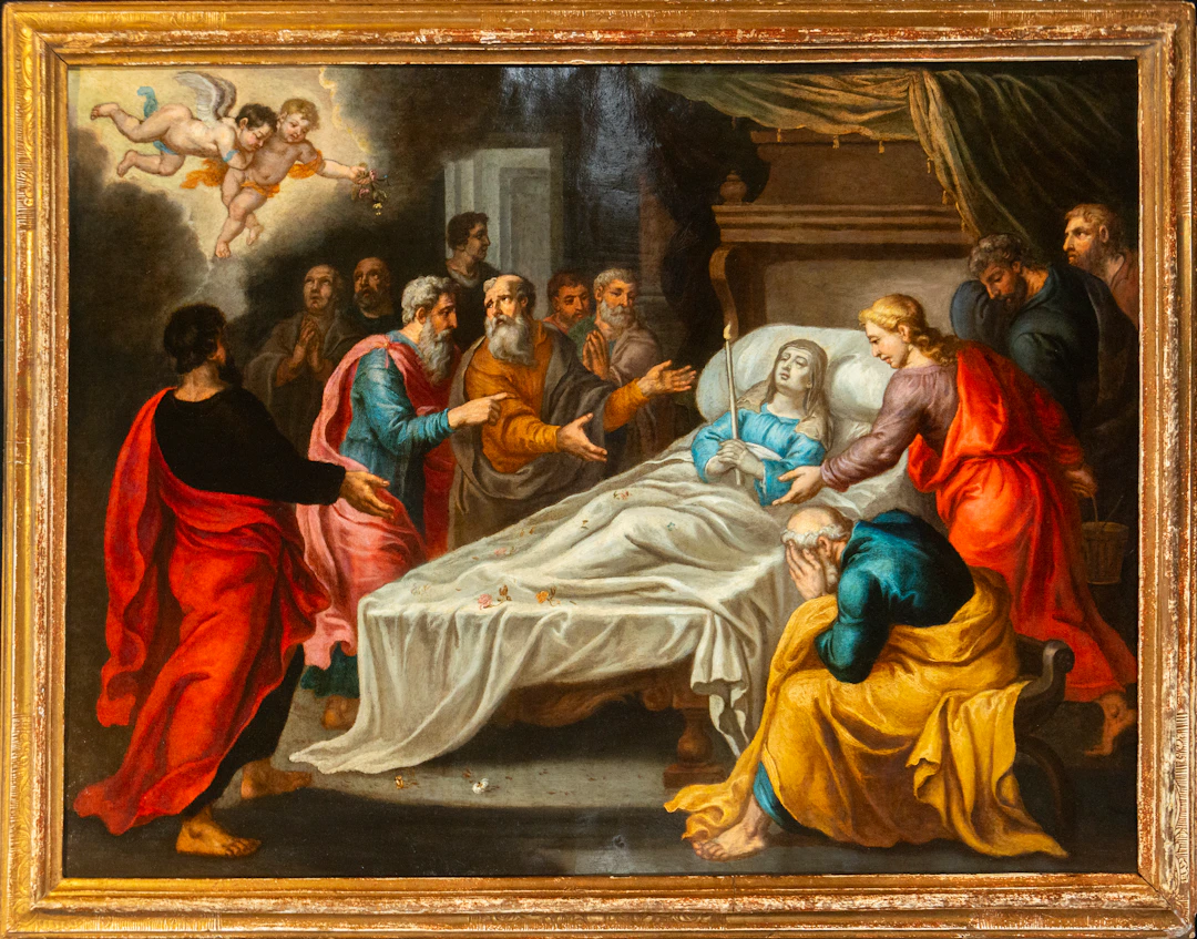 The Death of the Virgin. Flemish Master from Antwerp, 17th Century.