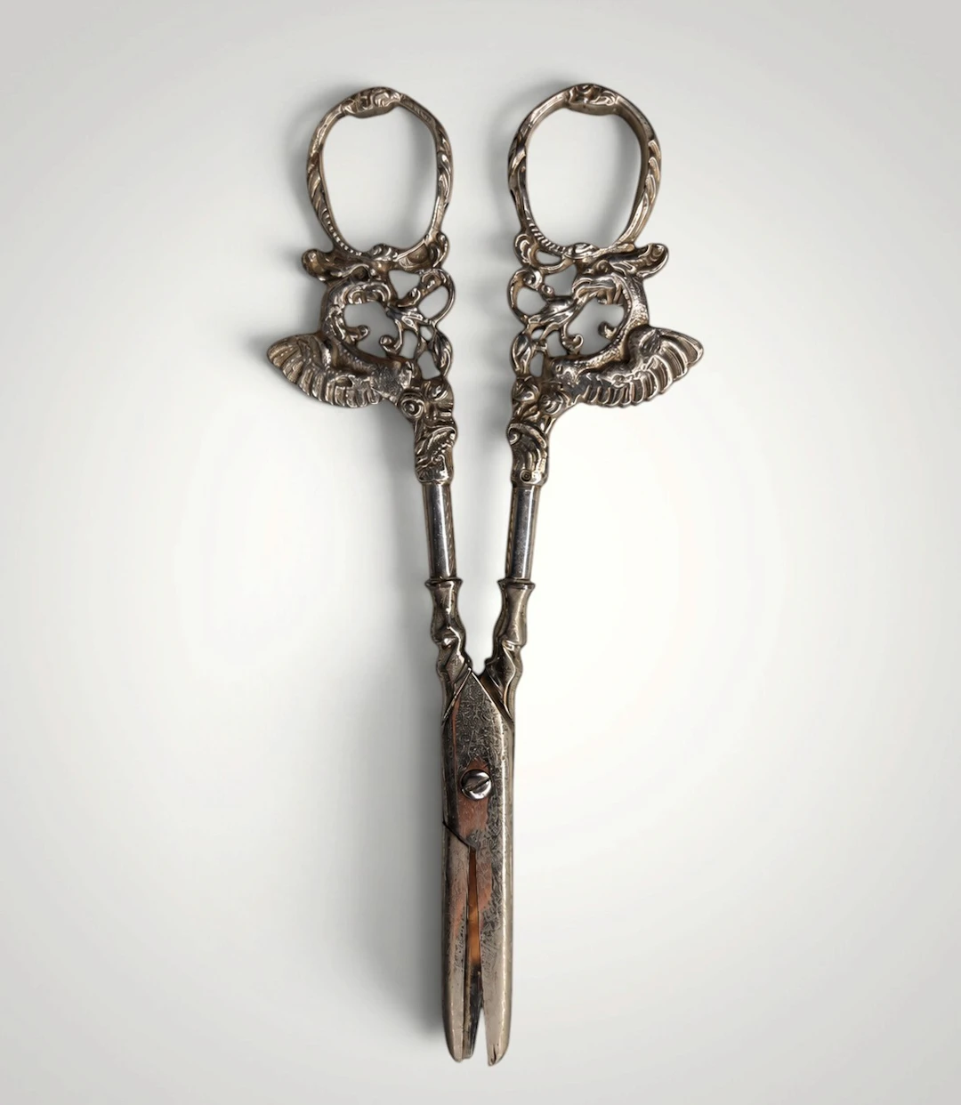 Antique Victorian Scissors with silver handles