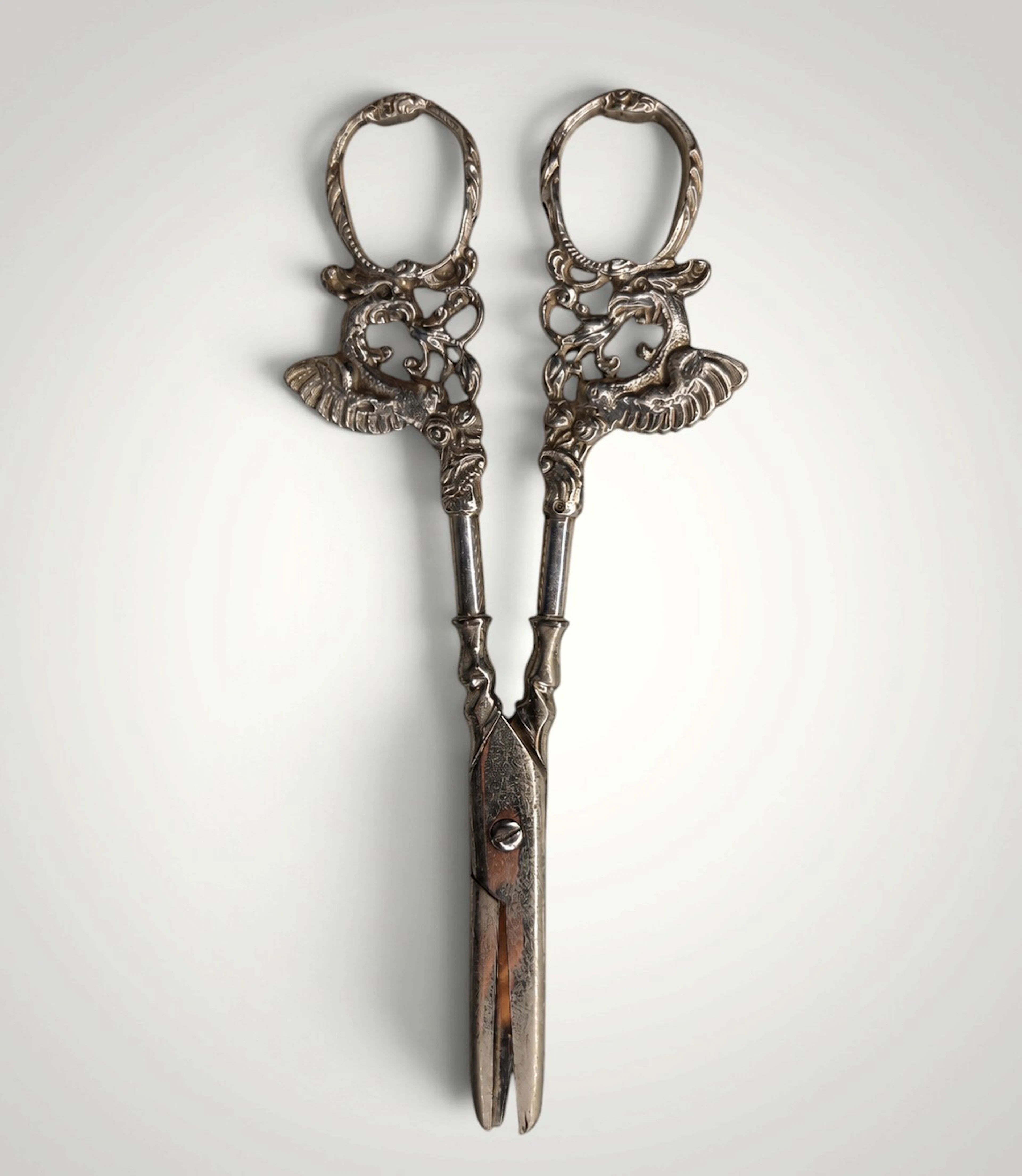 Antique Victorian Scissors with silver handles