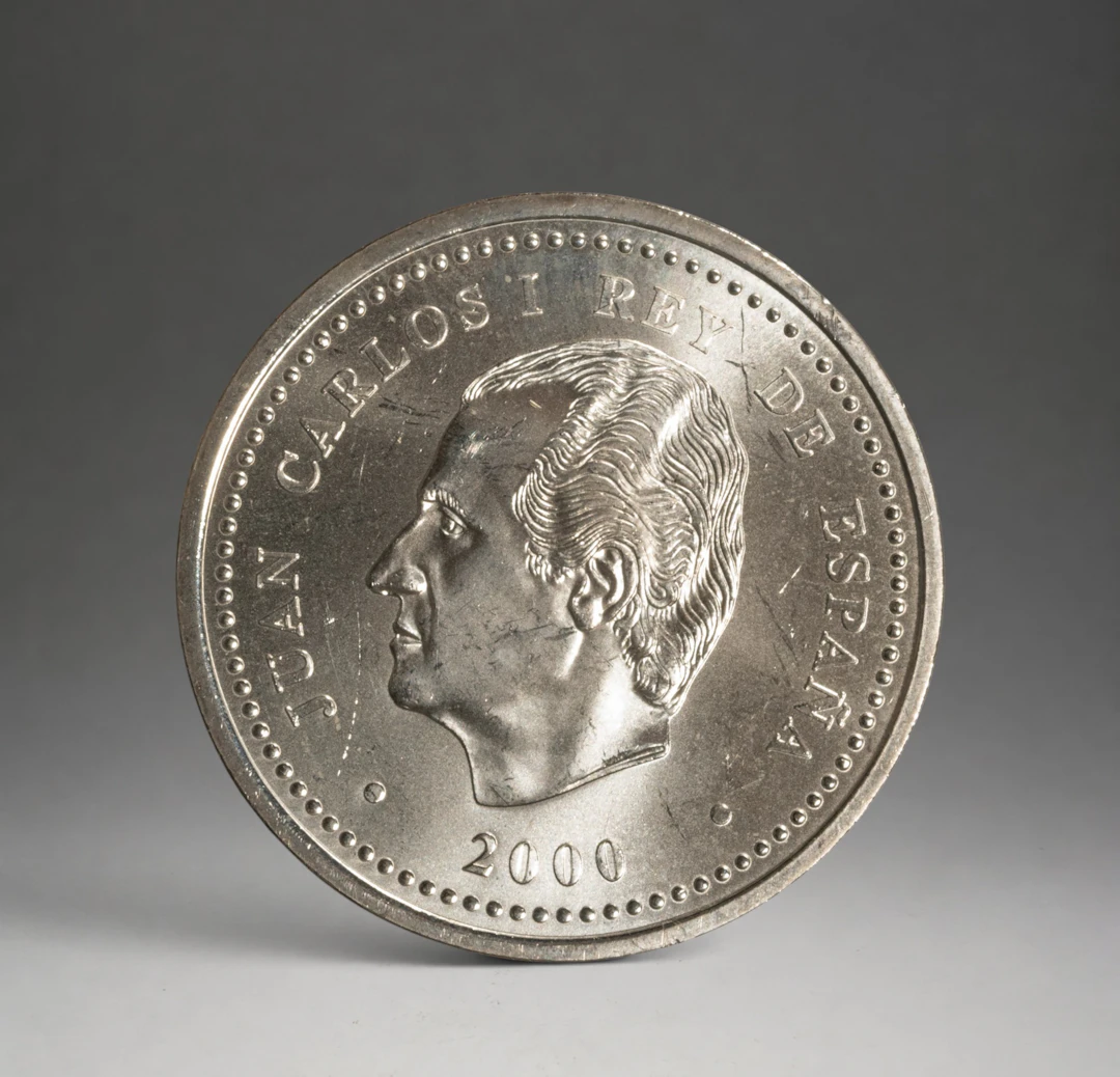 SILVER - COINS - UNCIRCULATED - 2000 PTAS SILVER COIN JUAN CARLOS I