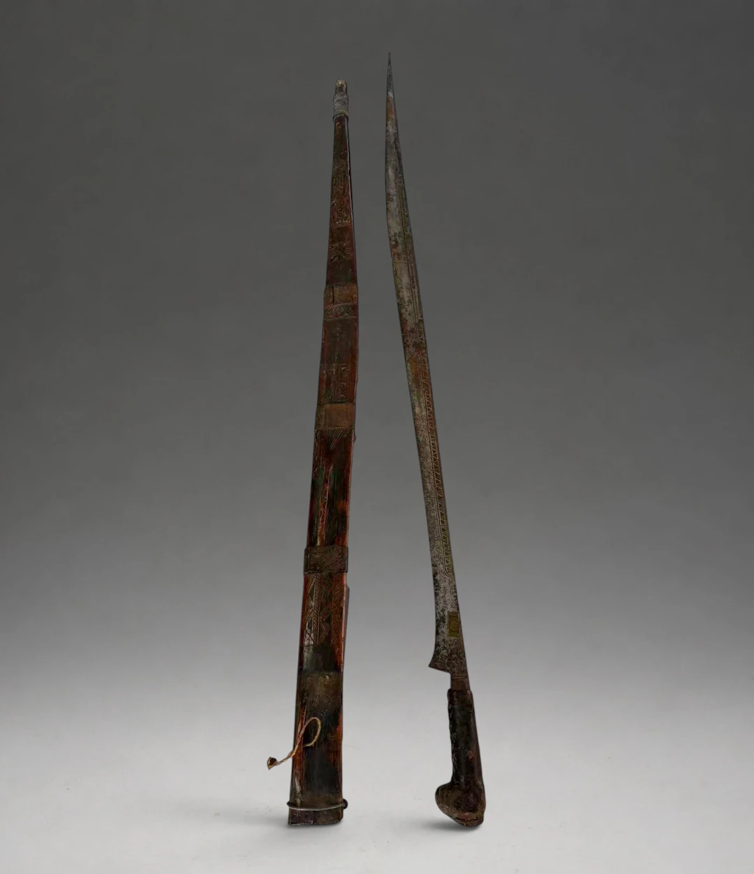 Long straight-bladed steel saber, Turkmen, 19th century