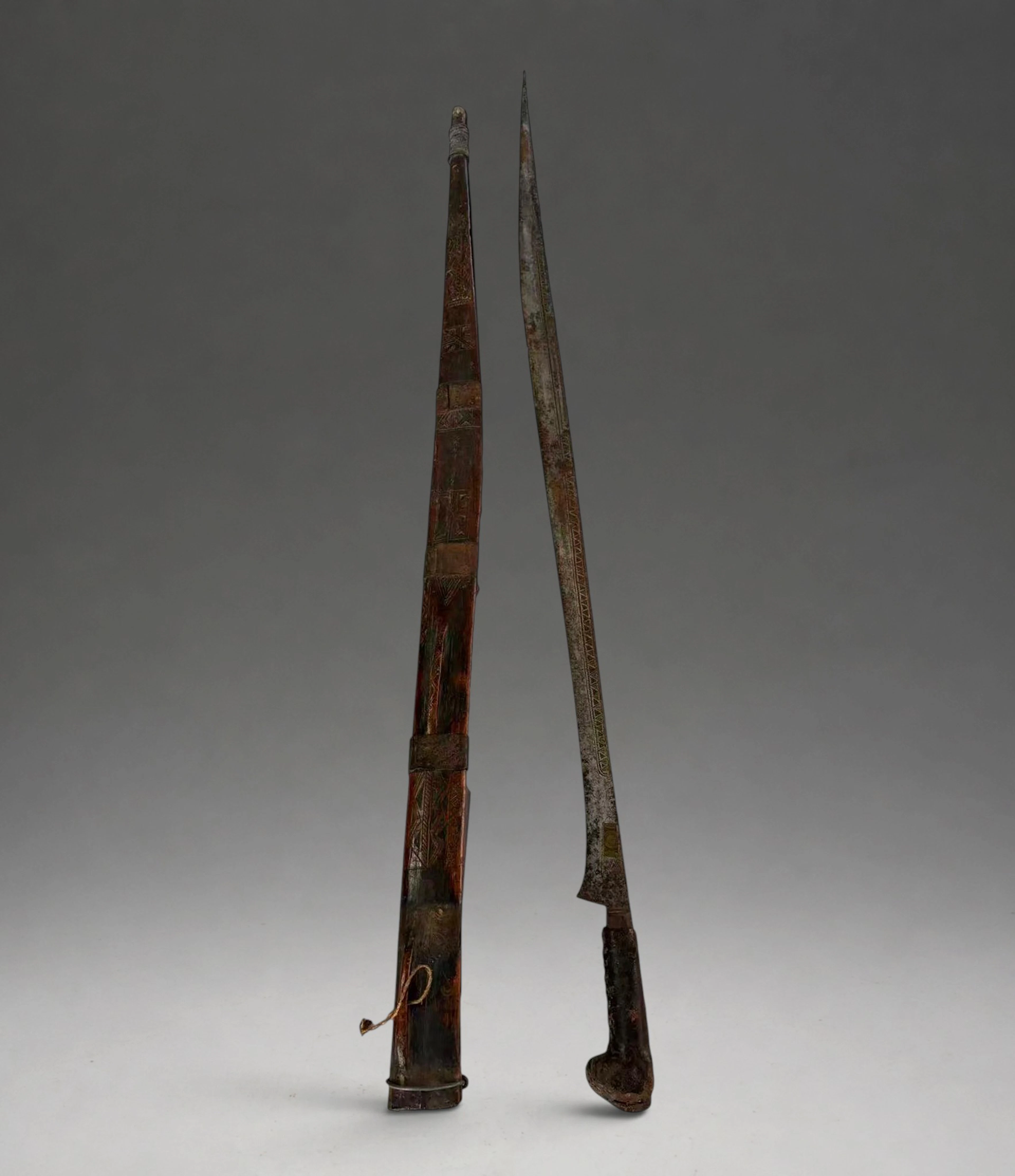 Long straight-bladed steel saber, Turkmen, 19th century