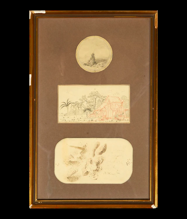 Three drawings on paper, Dutch school of the 18th - 19th centuries
