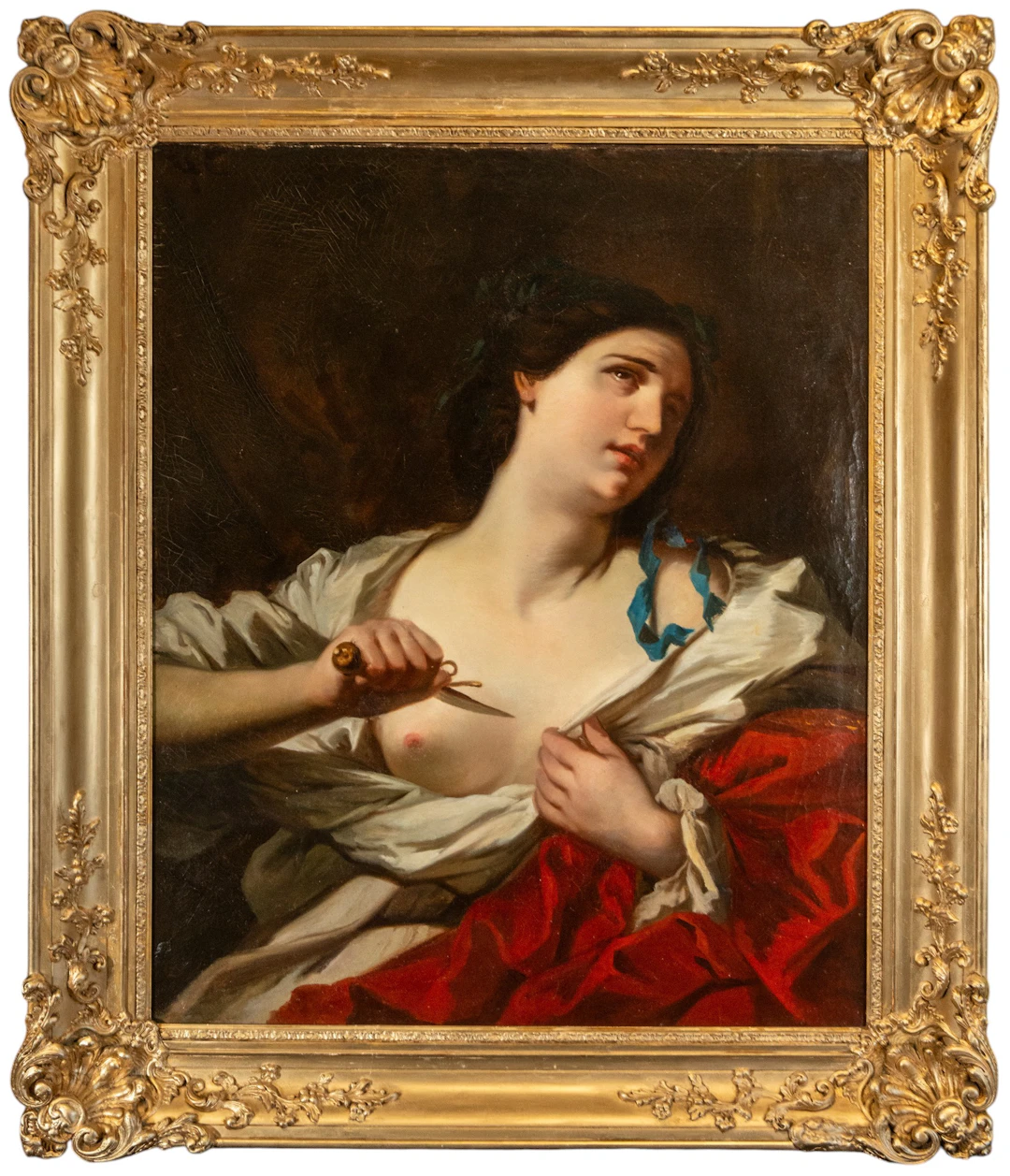Decorative painting of Roman Lucretia with a dagger – Italian Roman