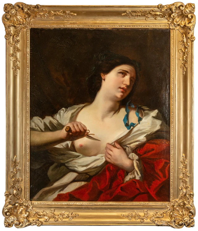 Decorative painting of Roman Lucretia with a dagger – Italian Roman