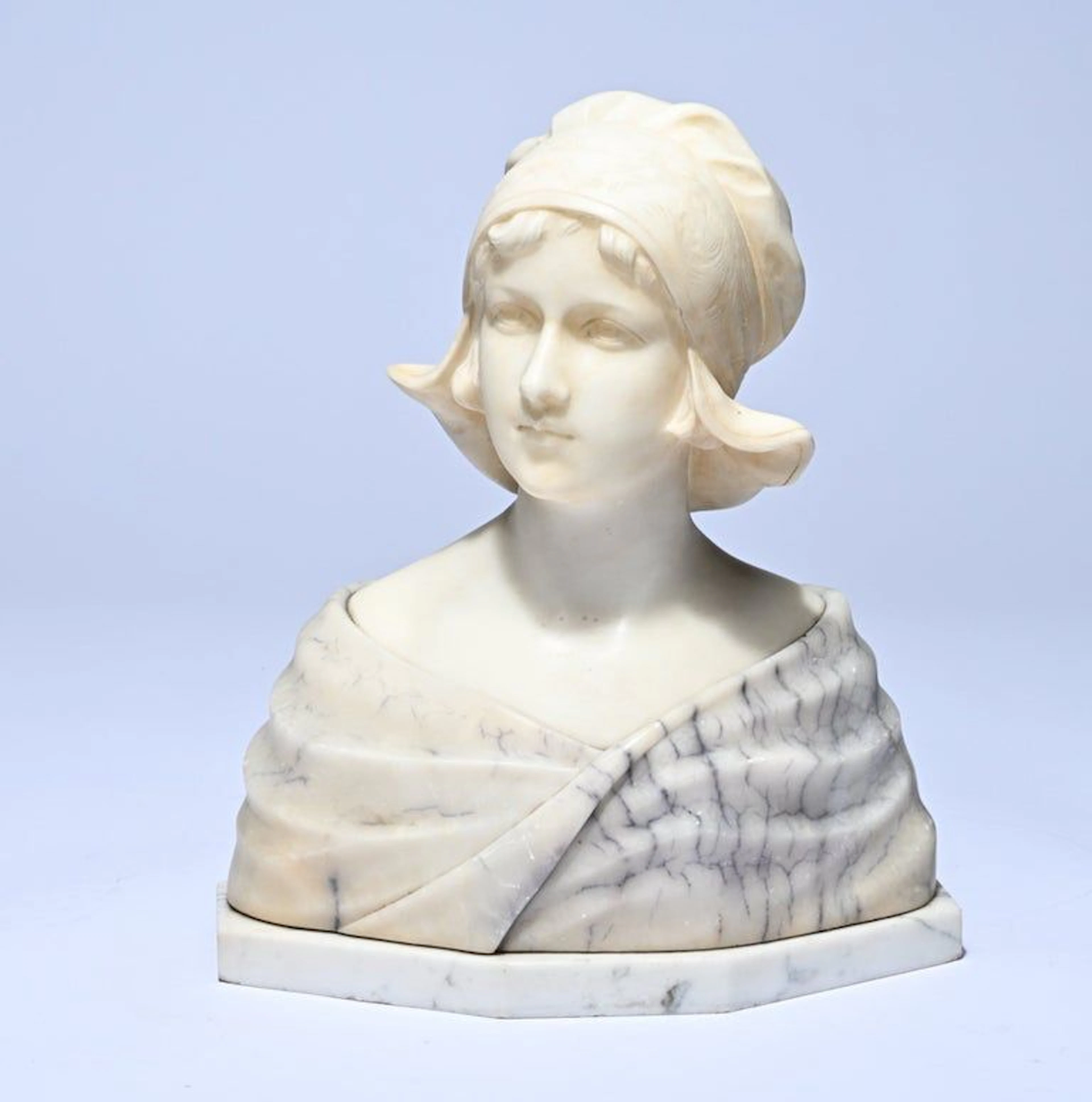 Bust of a young man, signed Gustave van Vaerenbergh (1873-1927) –