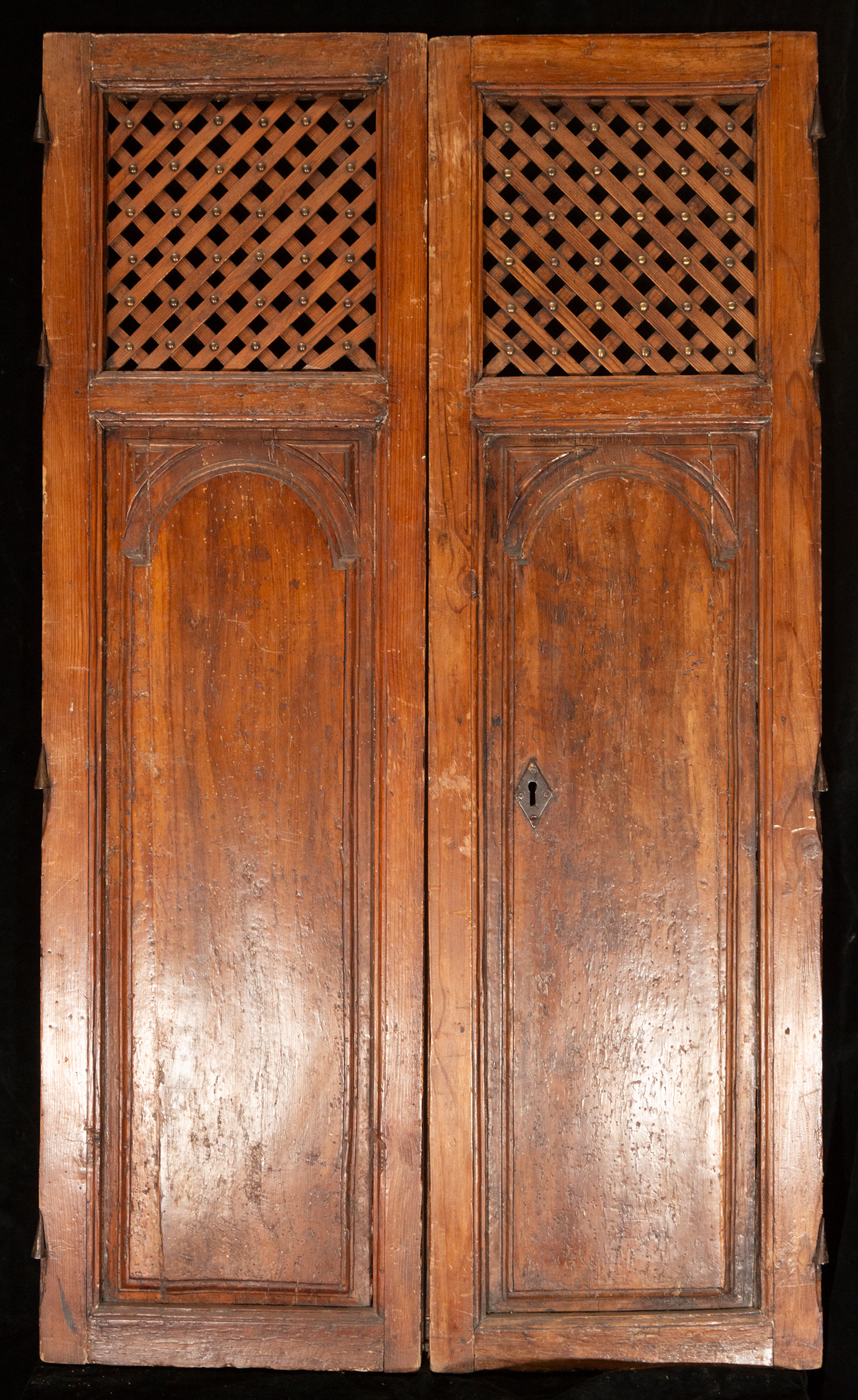 Pair of cupboard doors, Spanish School. 17th century