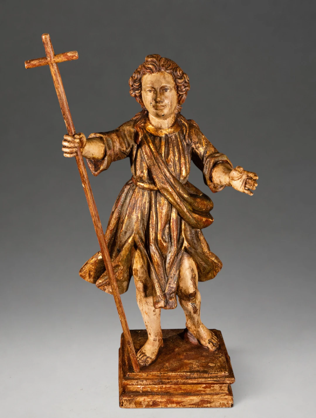 Saint John the Baptist as a child with a cross – Spanish School – 18th century