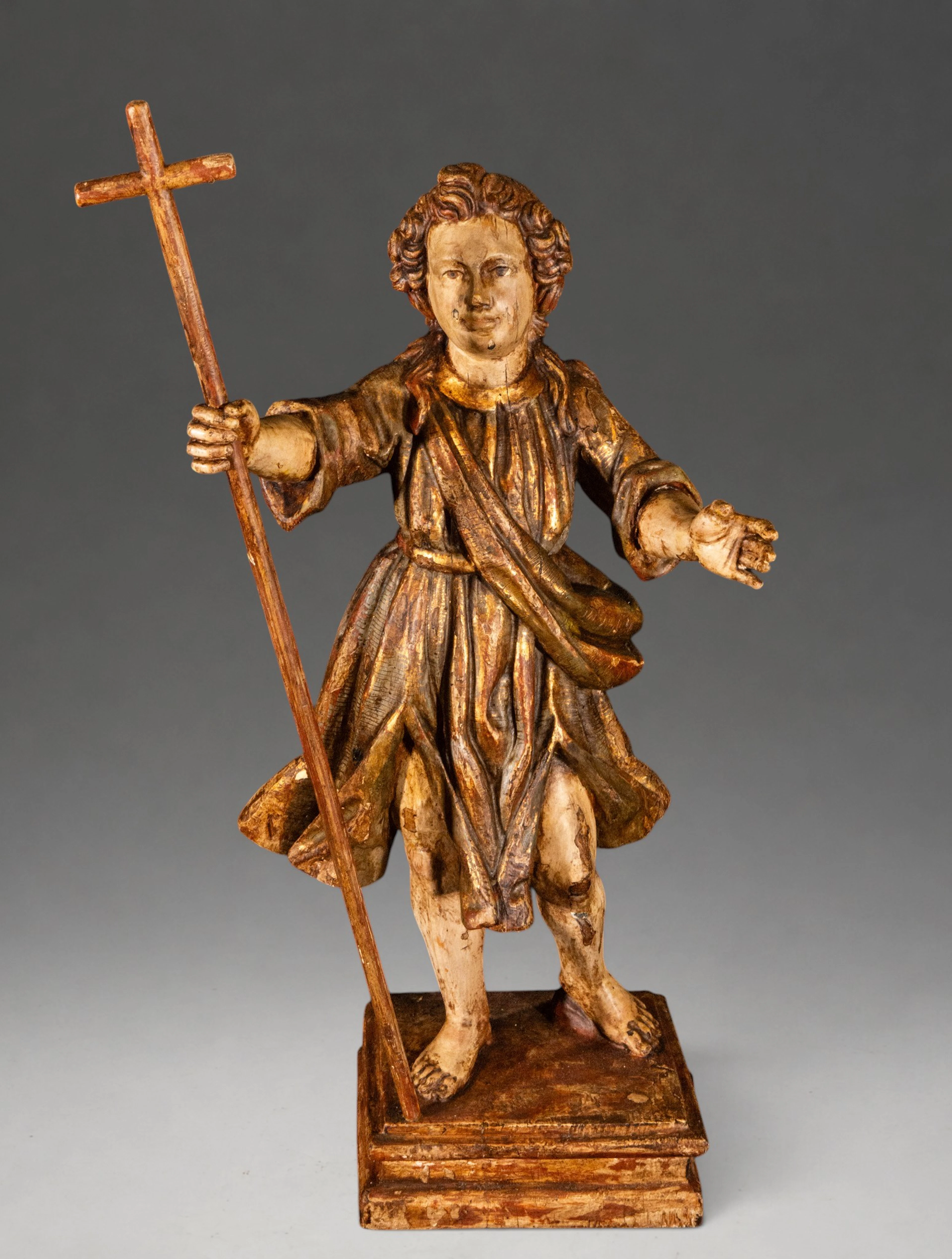 Saint John the Baptist as a child with a cross – Spanish School – 18th century