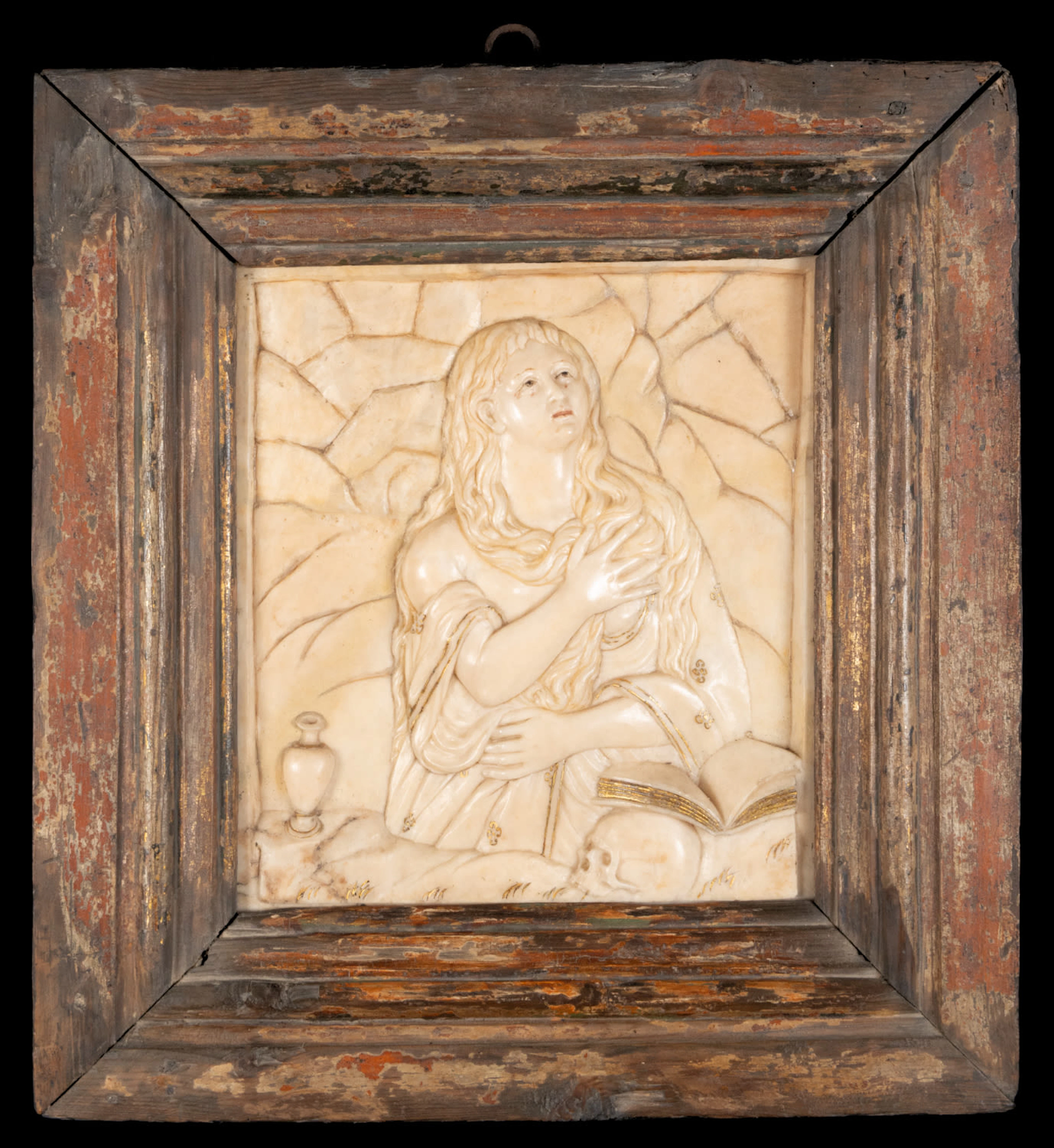 Spectacular Alabaster Magdalene from the 16th century, Burgos, Anonymous