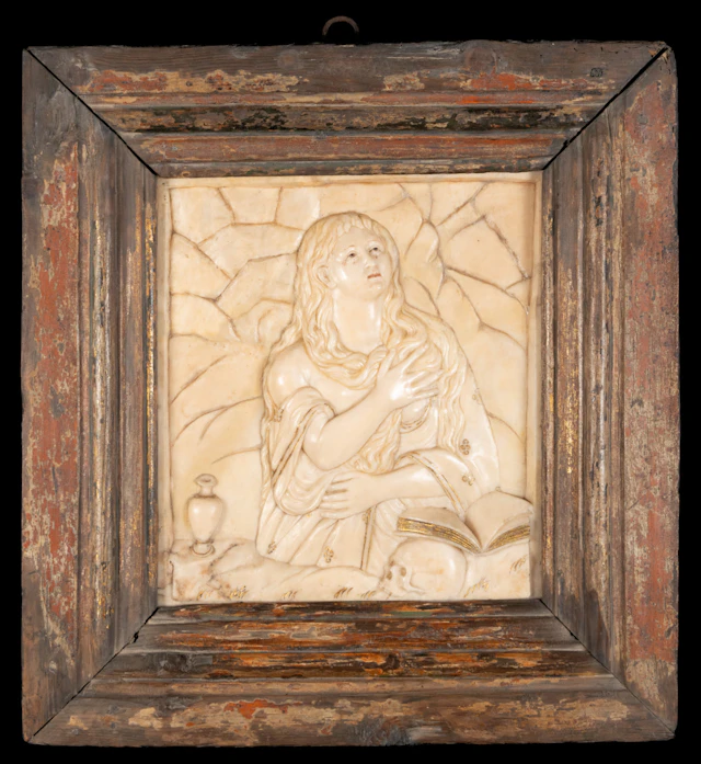 Spectacular Alabaster Magdalene from the 16th century, Burgos, Anonymous