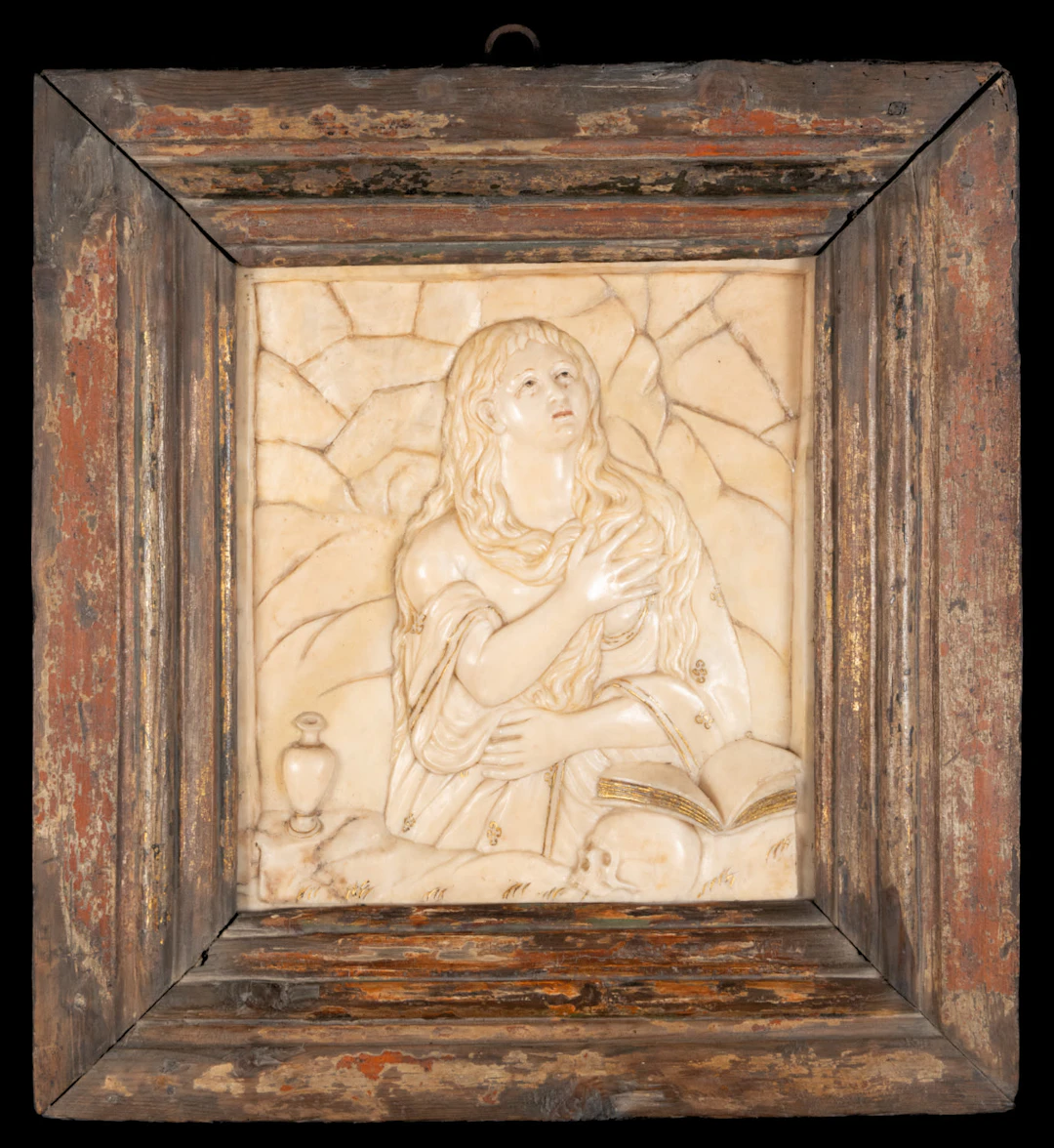 Spectacular Alabaster Magdalene from the 16th century, Burgos, Anonymous