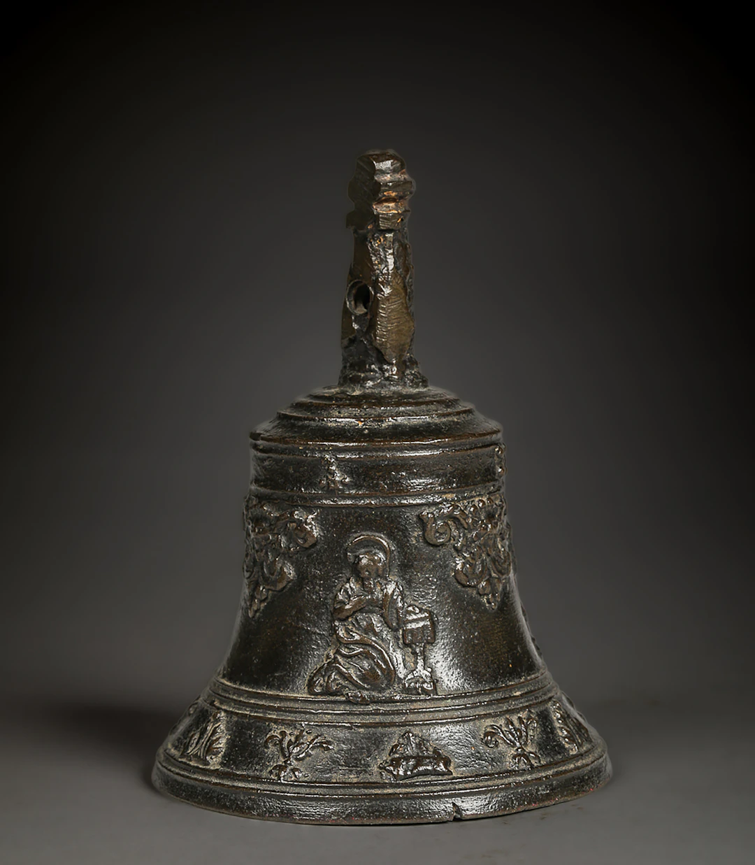 Florentine ritual bell in silver-plated bronze - 16th century