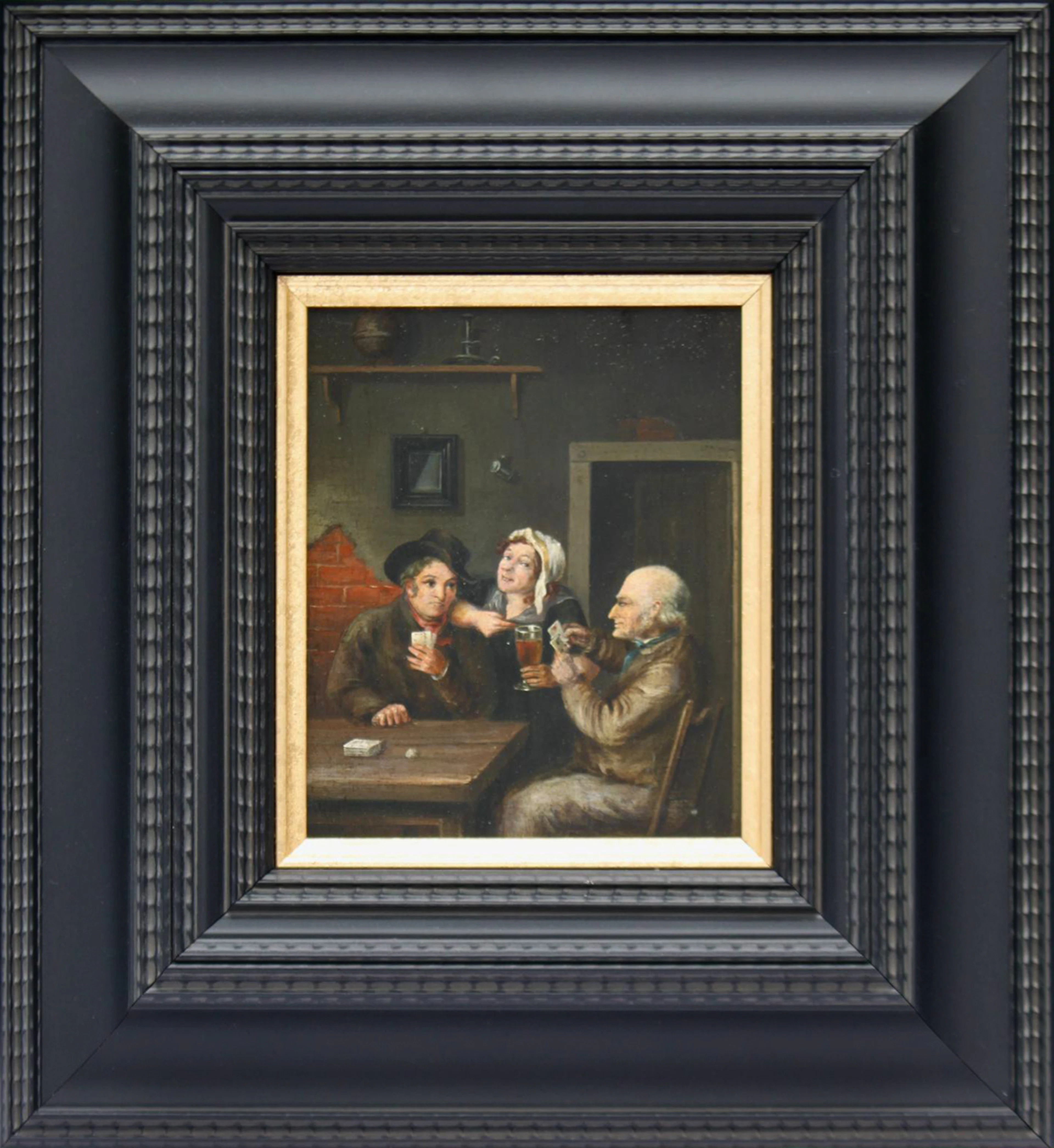 19TH CENTURY DUTCH SCHOOL - Card players indoors