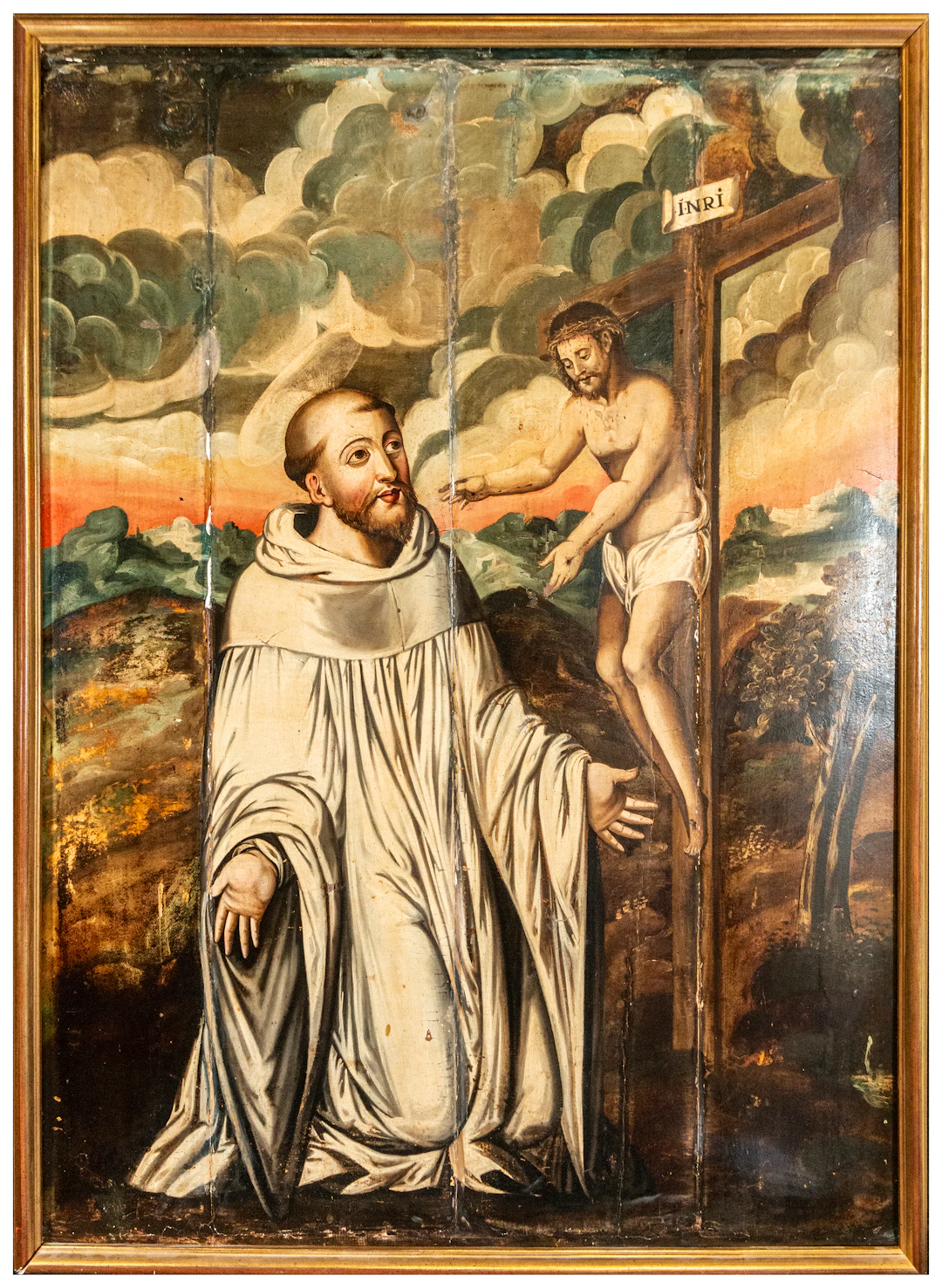 Saint Bernard of Clairvaux before Christ. 16th Century Hispano-Flemish School
