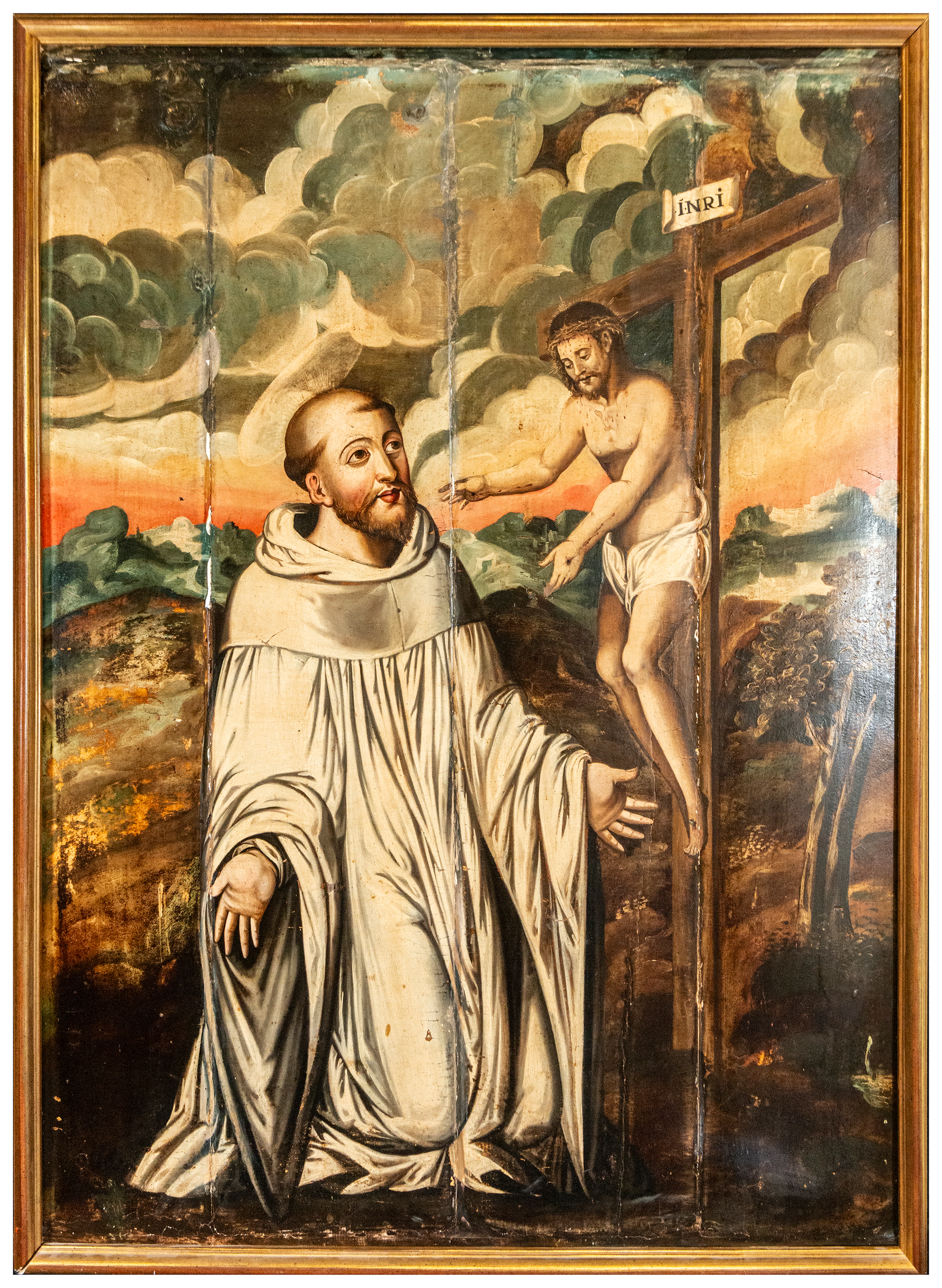Saint Bernard of Clairvaux before Christ. 16th Century Hispano-Flemish School