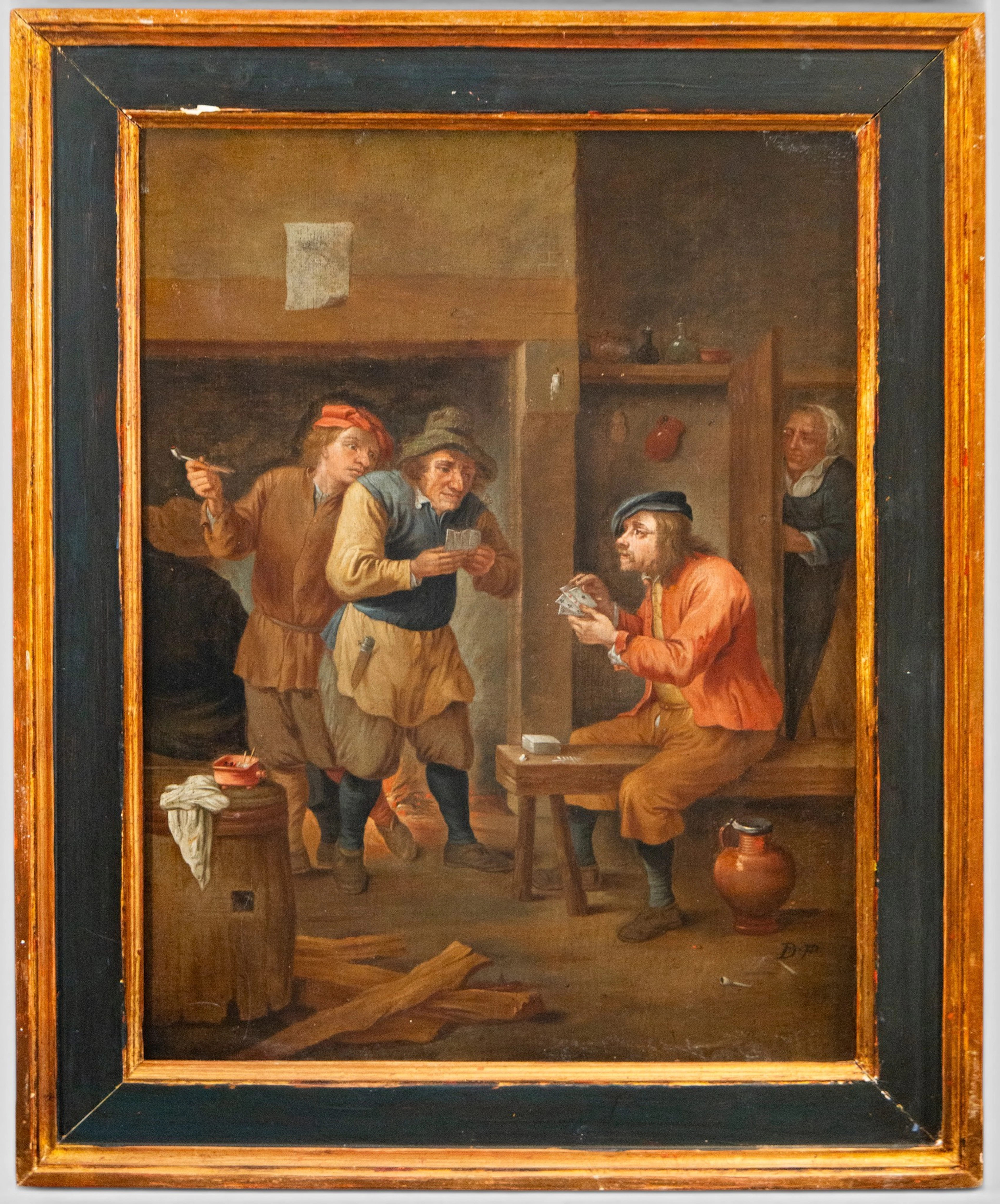 THE CARD PLAYERS - SIGNED DAVID TENIERS THE YOUNGER (1610-1690), FLEMISH
