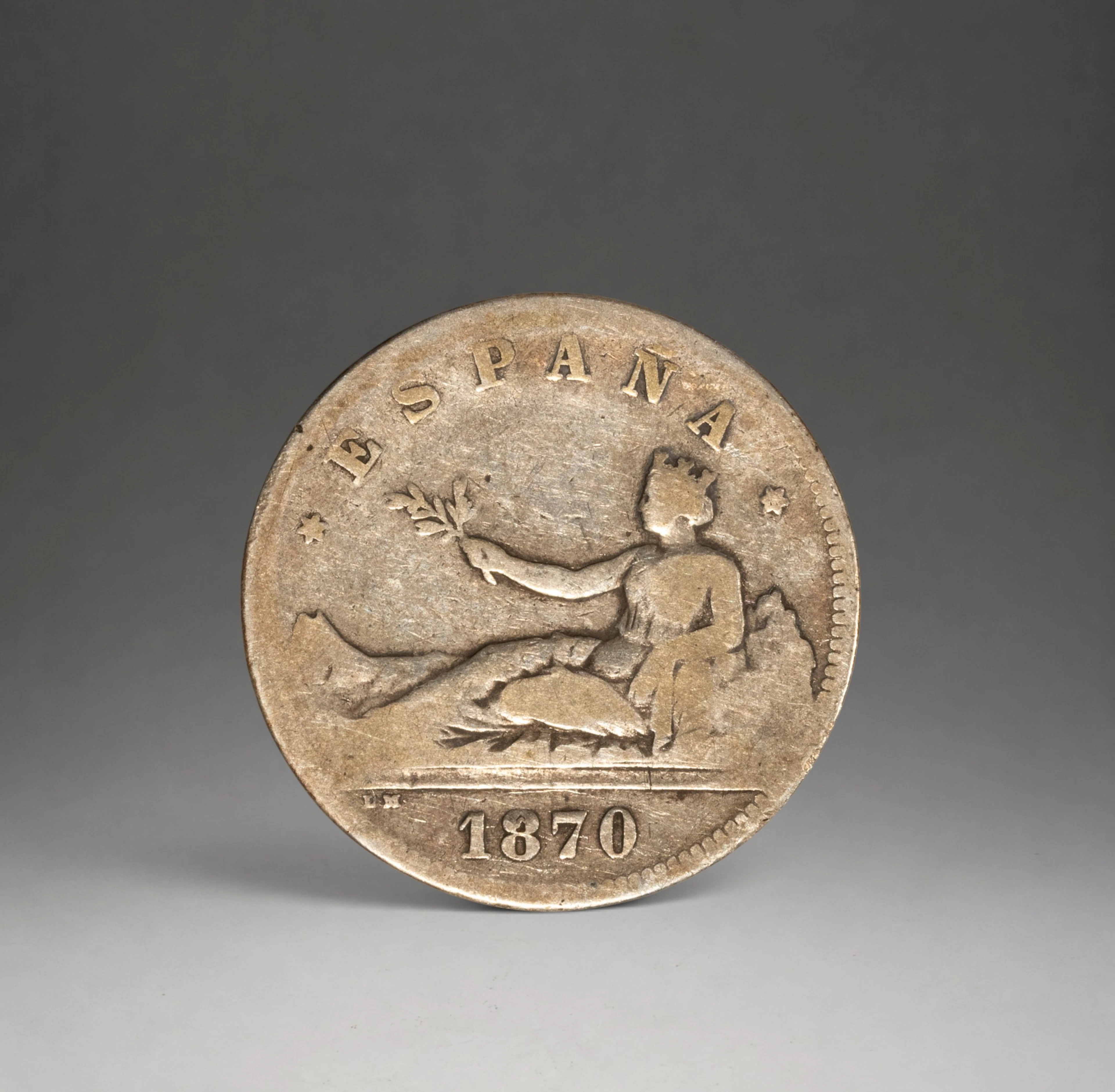 SILVER - COINS - 2 PESETAS SILVER REPUBLIC 1869