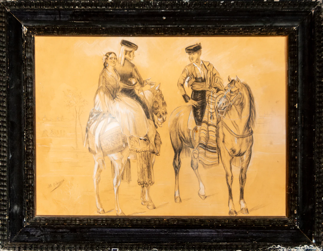 Genre scene with horsemen, Manuel García Rodríguez, Spanish School