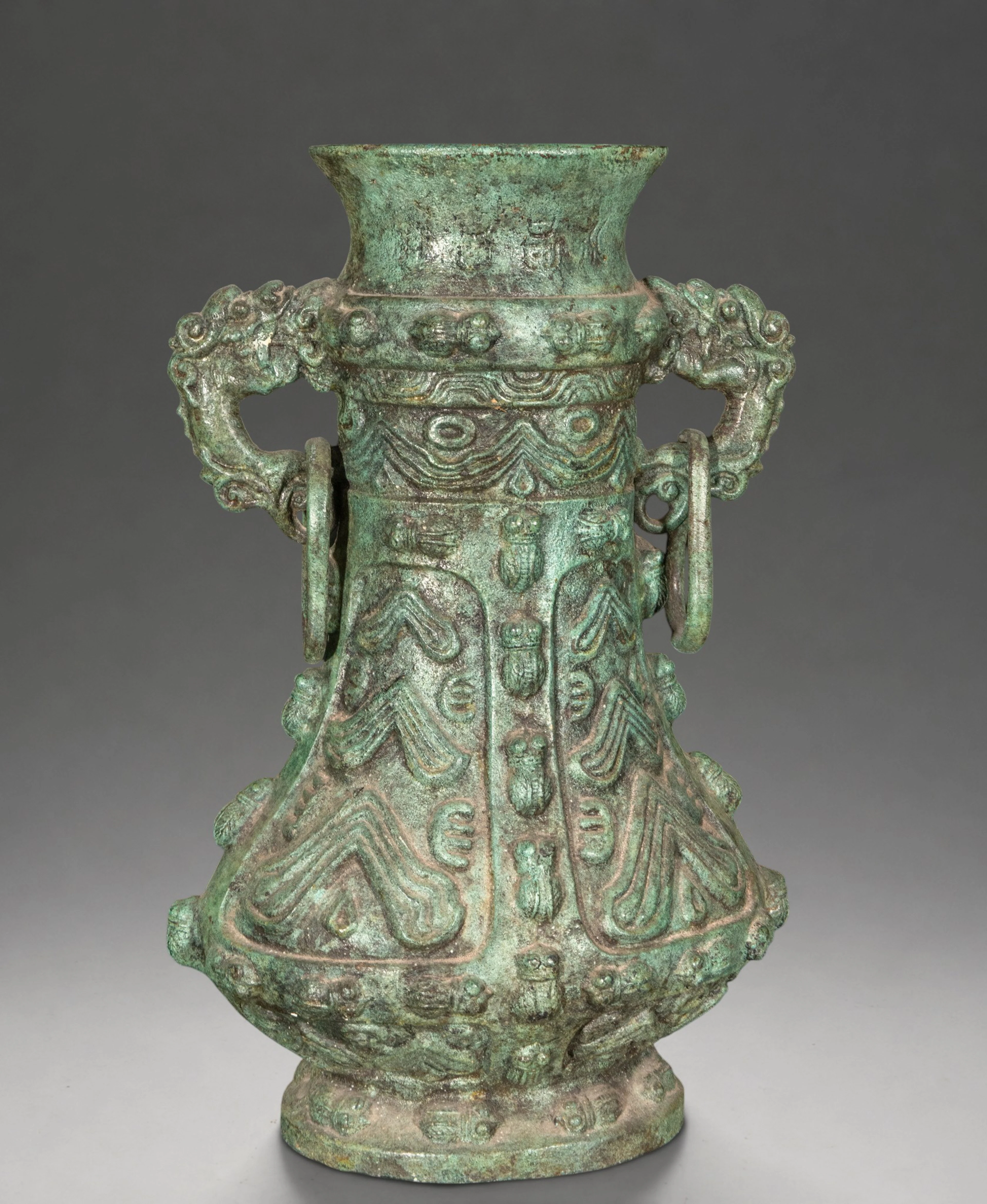 Archaizing tibor with zoomorphic handles – China