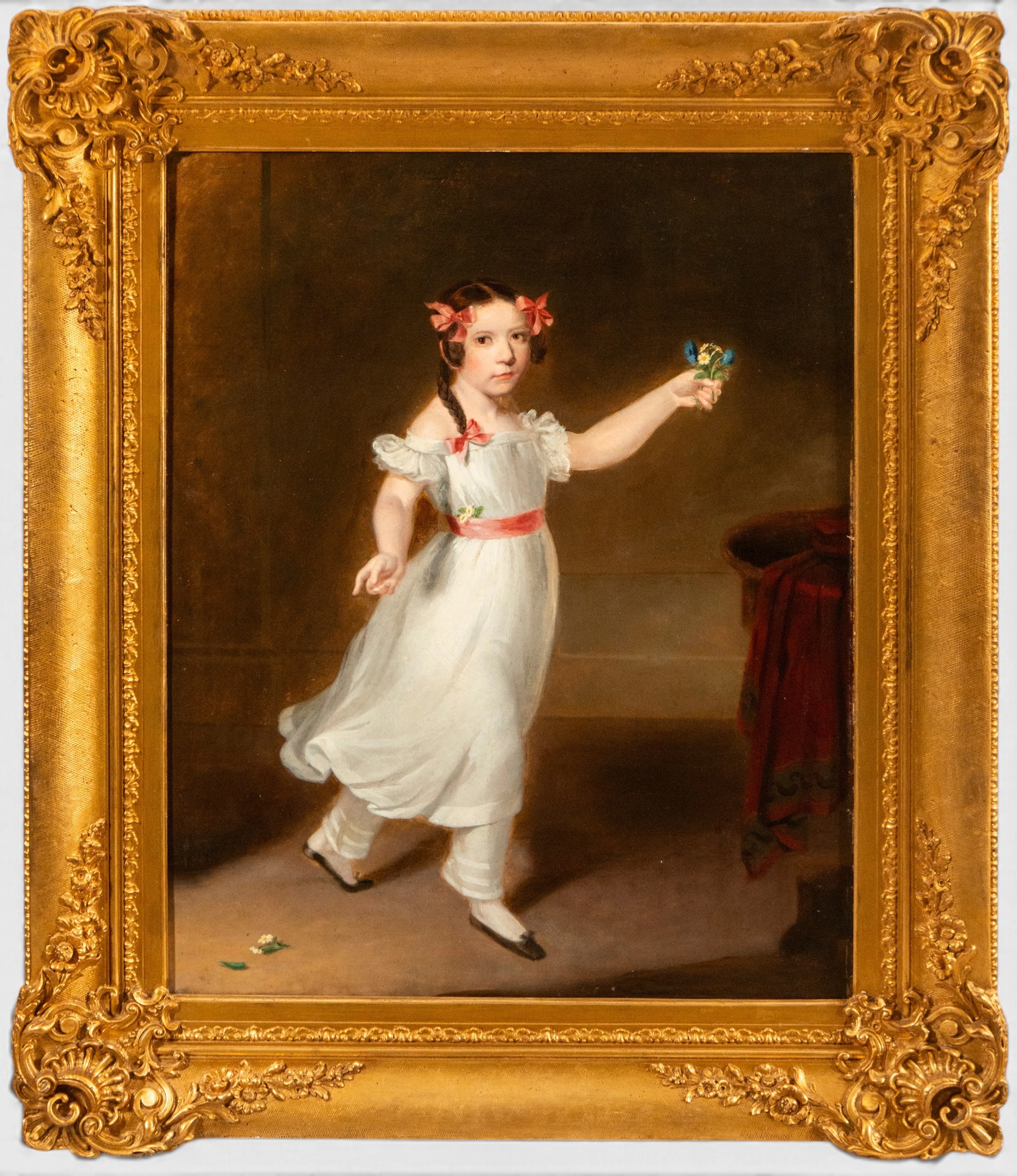 Child portrait of a girl – French Romantic School – 19th century
