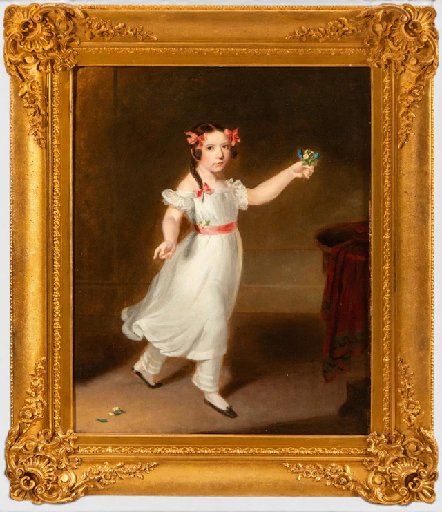 Child portrait of a girl – French Romantic School – 19th century