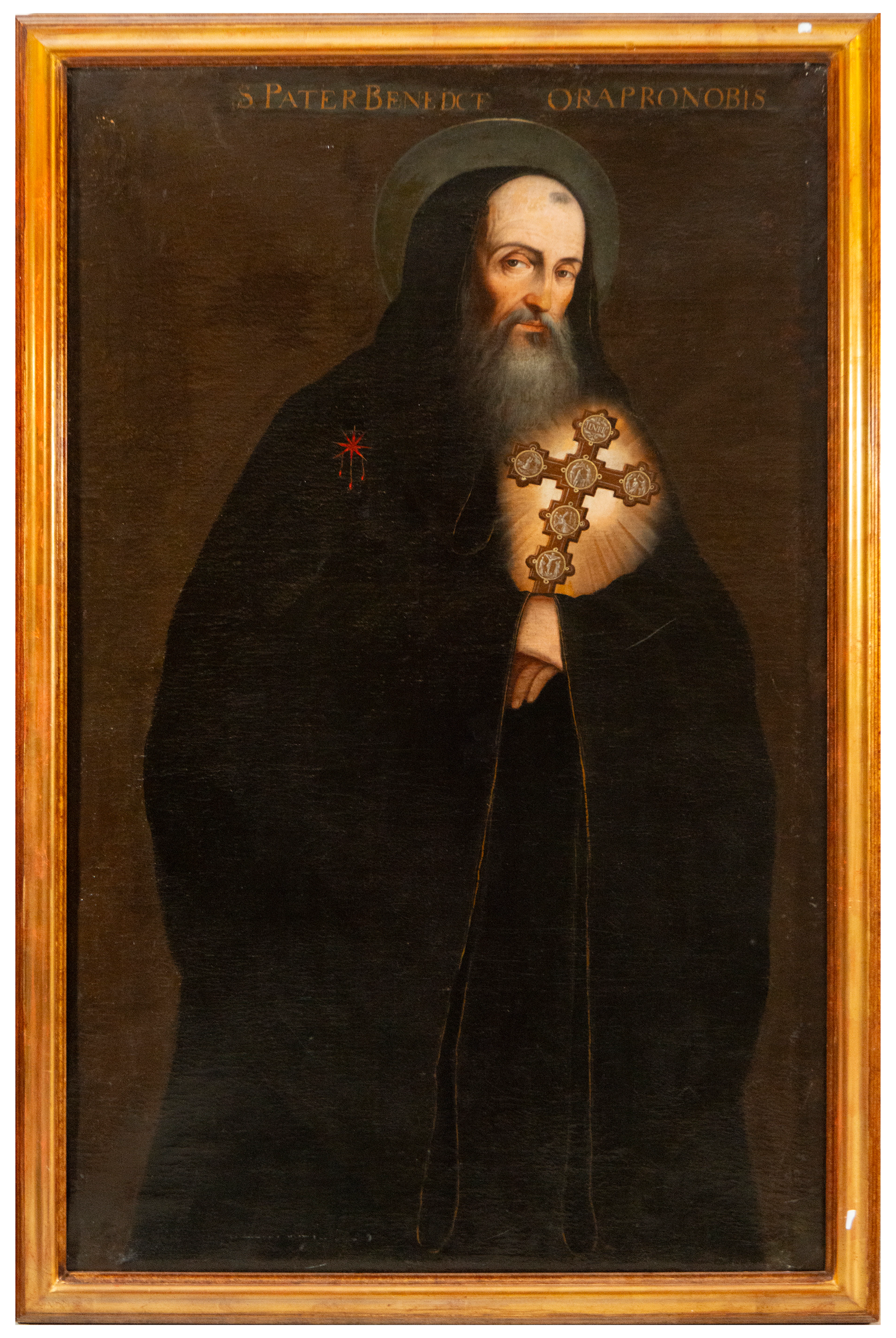 Large Saint Benedict of Nursia – 18th Century Colonial School