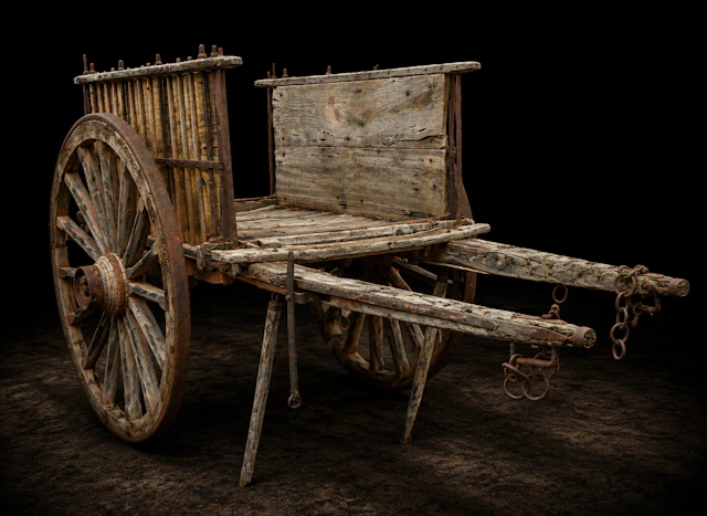 Traditional rural cart with barred sides, Spanish Popular School, 19th Century