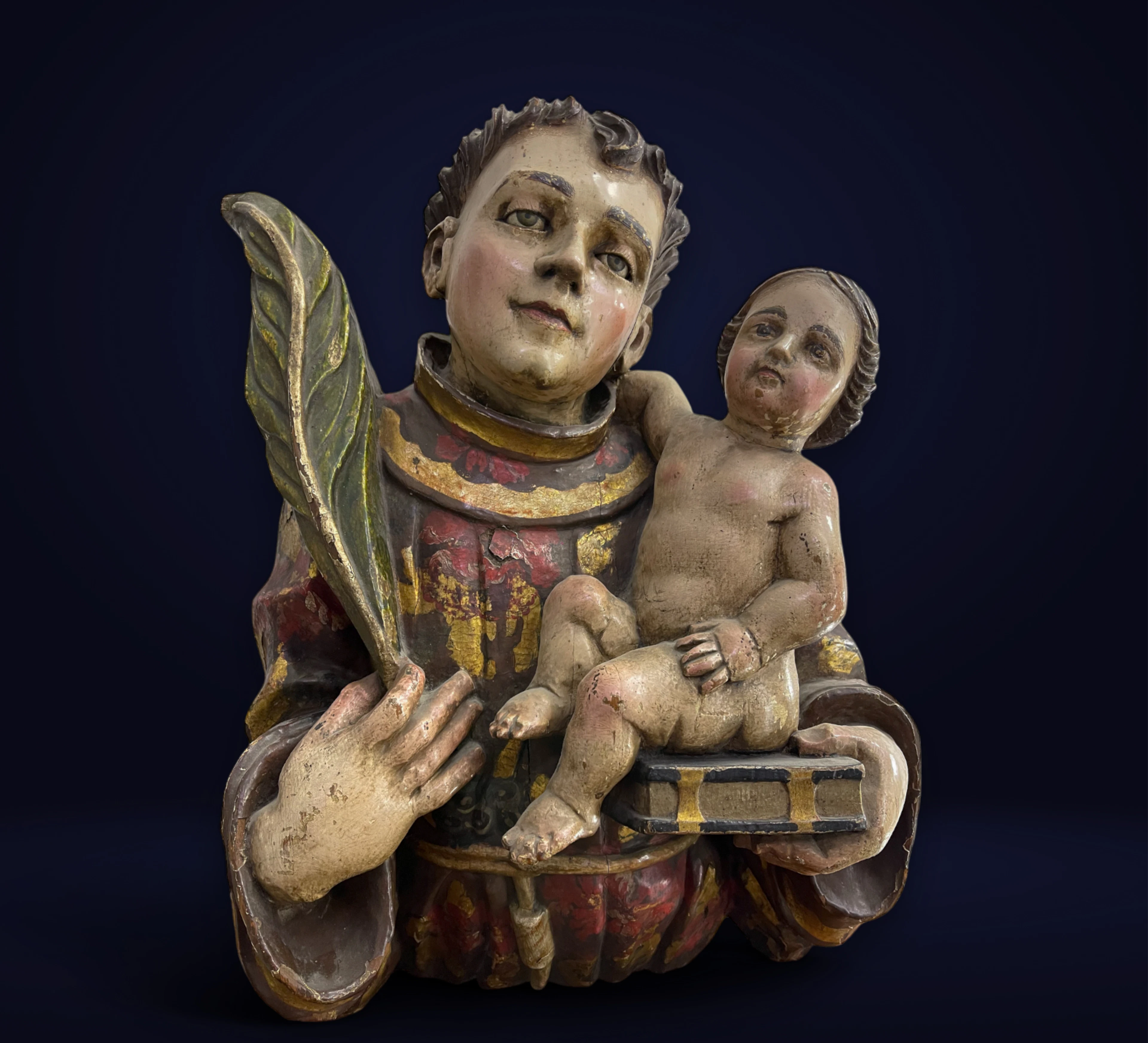 17th Century Colonial School - Saint Anthony with the Holy Child