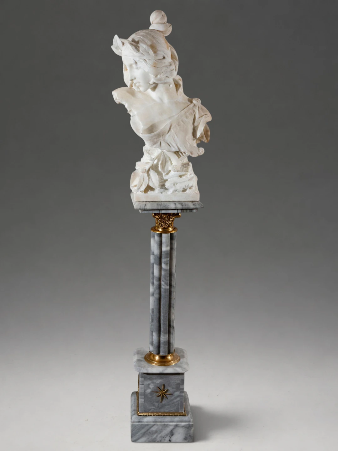Bust of Sappho, signed “Galleux”, France, 19th century.